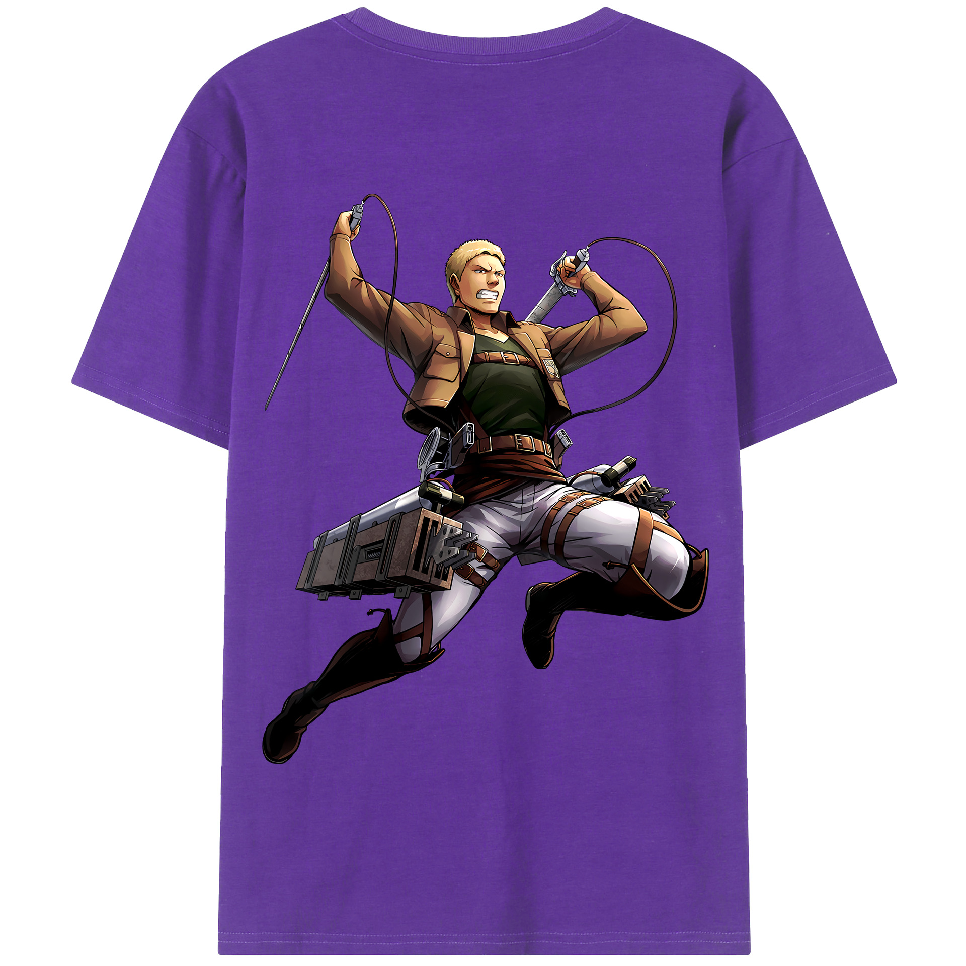 （画像用） 進撃の巨人 ライナー・ブラウン Attack on Titan Reiner Braun 綿100％半袖Tシャツ（背面プリント）