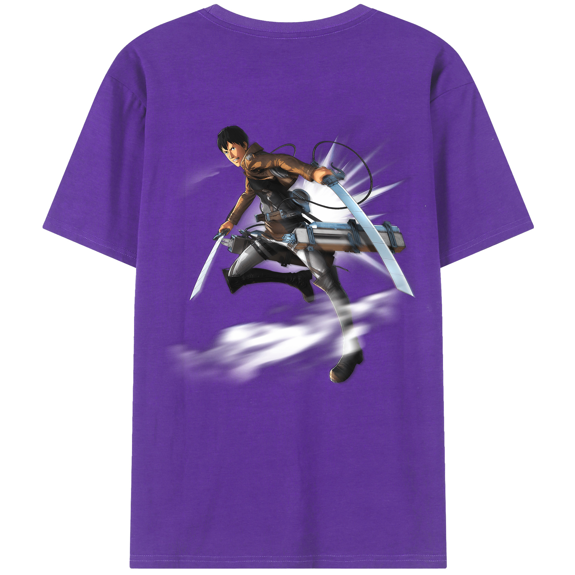 （画像用） 進撃の巨人 ベルトルト・フーバー Attack on Titan Bertholdt Hoover 綿100％半袖Tシャツ（背面プリント）