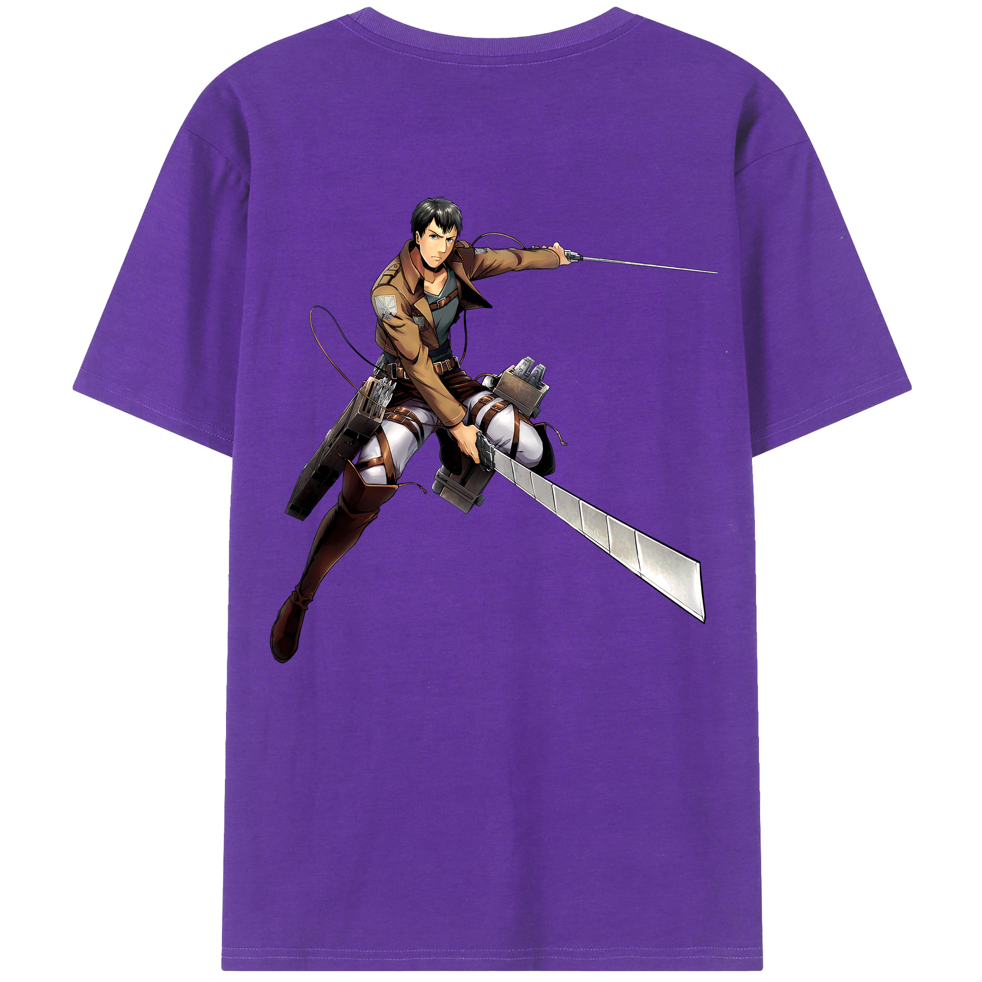 （画像用） 進撃の巨人 ベルトルト・フーバー Attack on Titan Bertholdt Hoover 綿100％半袖Tシャツ（背面プリント）