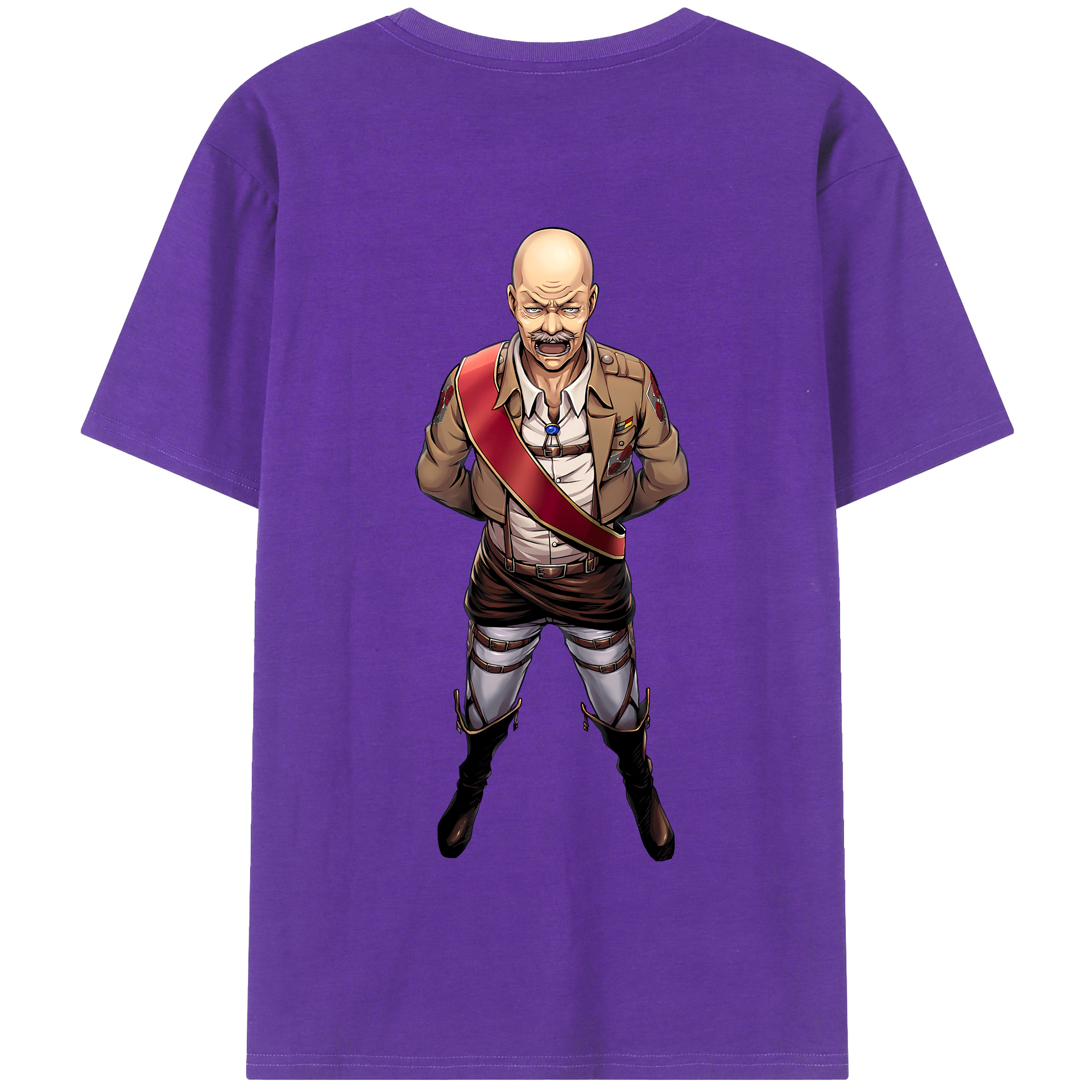 （画像用） 進撃の巨人 ドット·ピクシス Attack on Titan Dot Pixis 綿100％半袖Tシャツ（背面プリント）