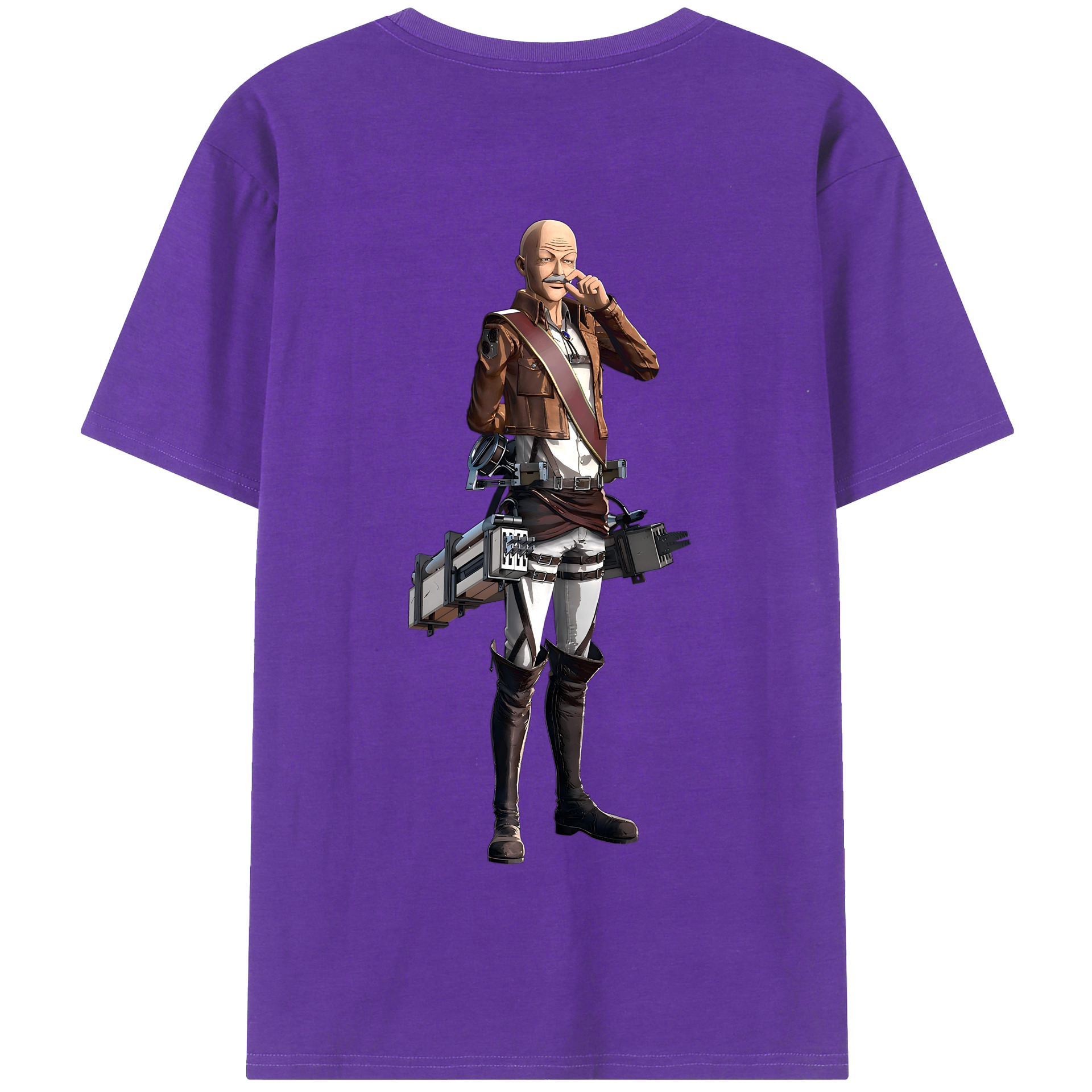 （画像用） 進撃の巨人 ドット·ピクシス Attack on Titan Dot Pixis 綿100％半袖Tシャツ（背面プリント）