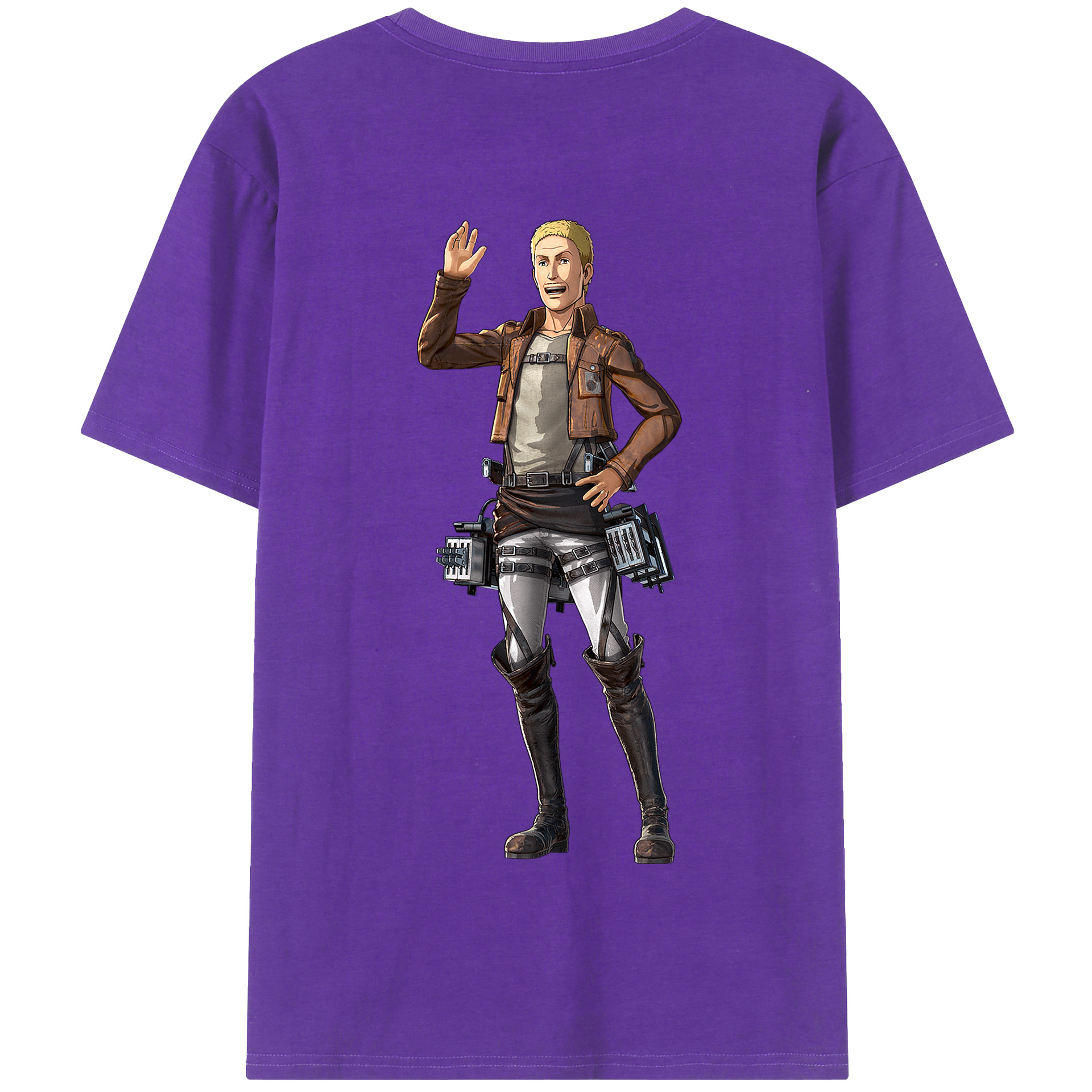 （画像用） 進撃の巨人 ハンネス Attack on Titan Hannes 綿100％半袖Tシャツ（背面プリント）