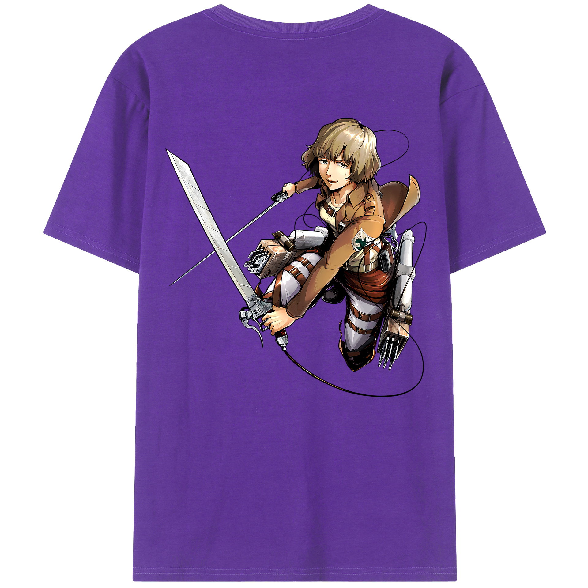 （画像用） 進撃の巨人 ヒツチ Attack on Titan Hitch 綿100％半袖Tシャツ（背面プリント）