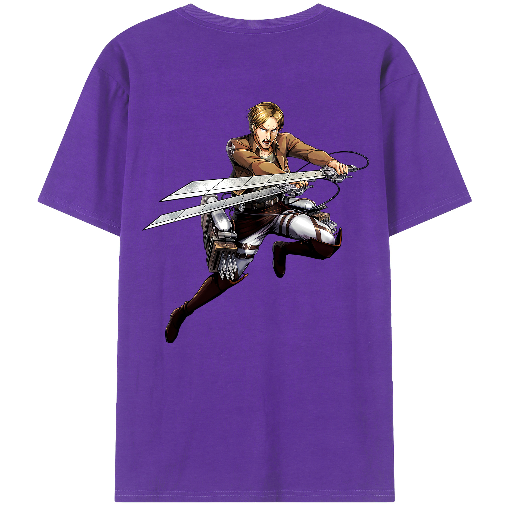 （画像用） 進撃の巨人 Attack on Titan 綿100％半袖Tシャツ（背面プリント）