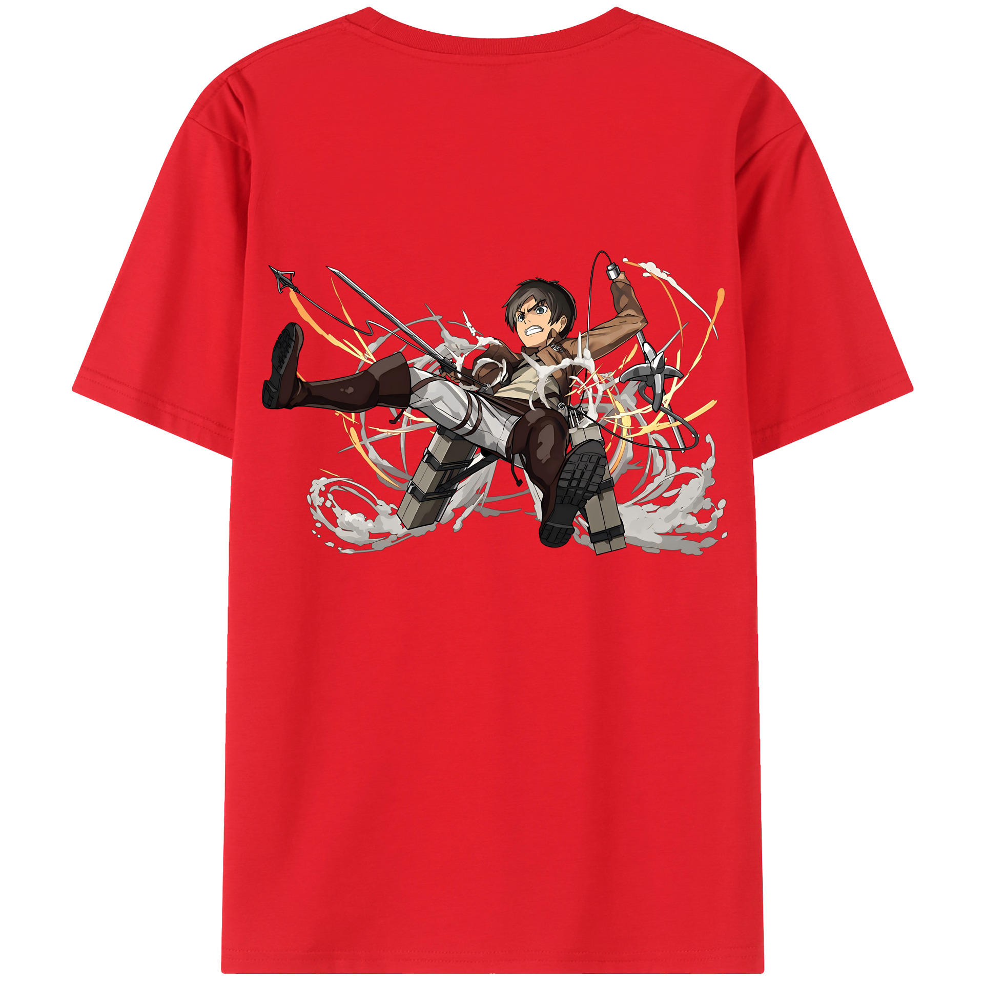 （画像用） 進撃の巨人 エレン･イェーガー Attack on Titan Eren Jäger 綿100％半袖Tシャツ（背面プリント）