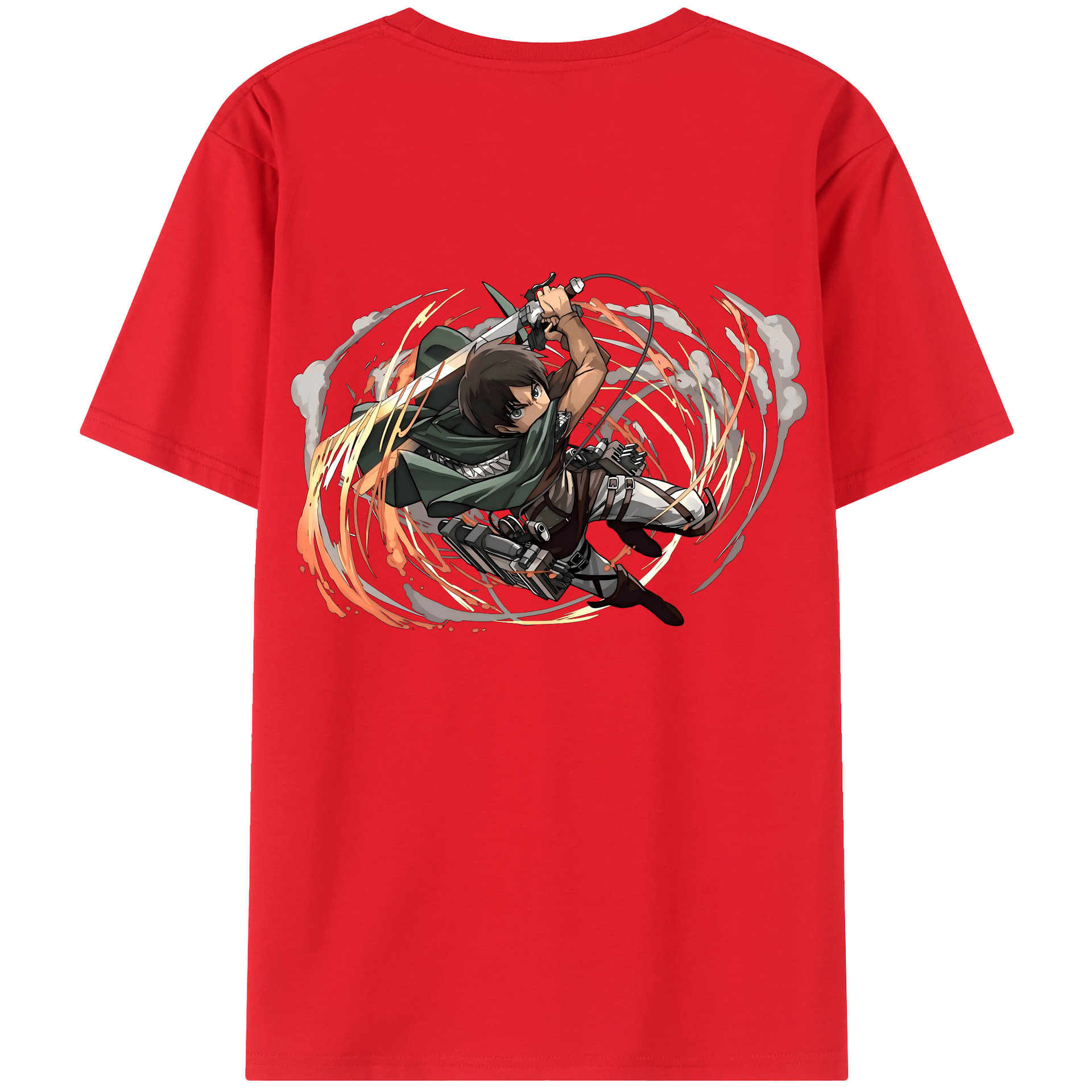 （画像用） 進撃の巨人 エレン･イェーガー Attack on Titan Eren Jäger 綿100％半袖Tシャツ（背面プリント）