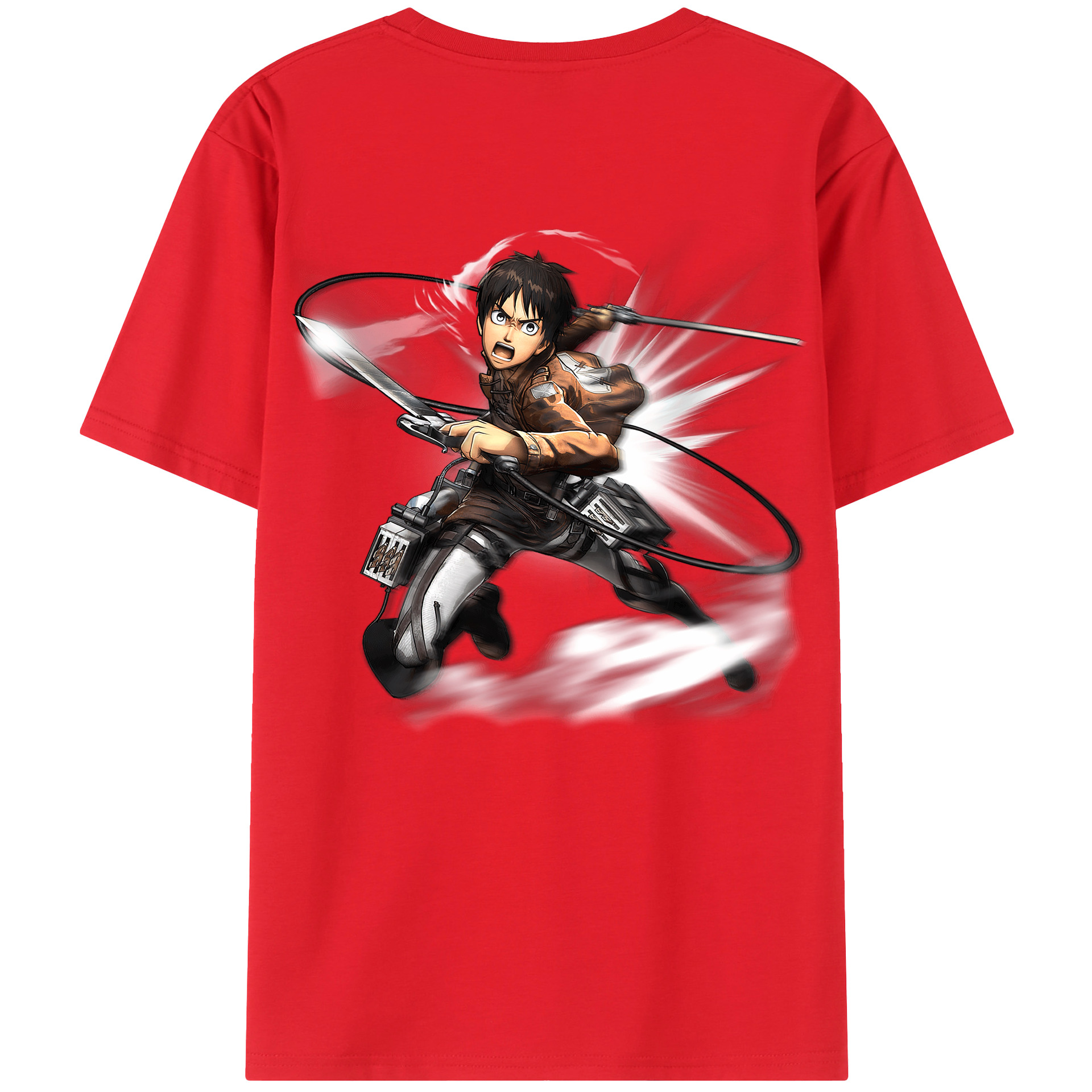 （画像用） 進撃の巨人 エレン･イェーガー Attack on Titan Eren Jäger 綿100％半袖Tシャツ（背面プリント）