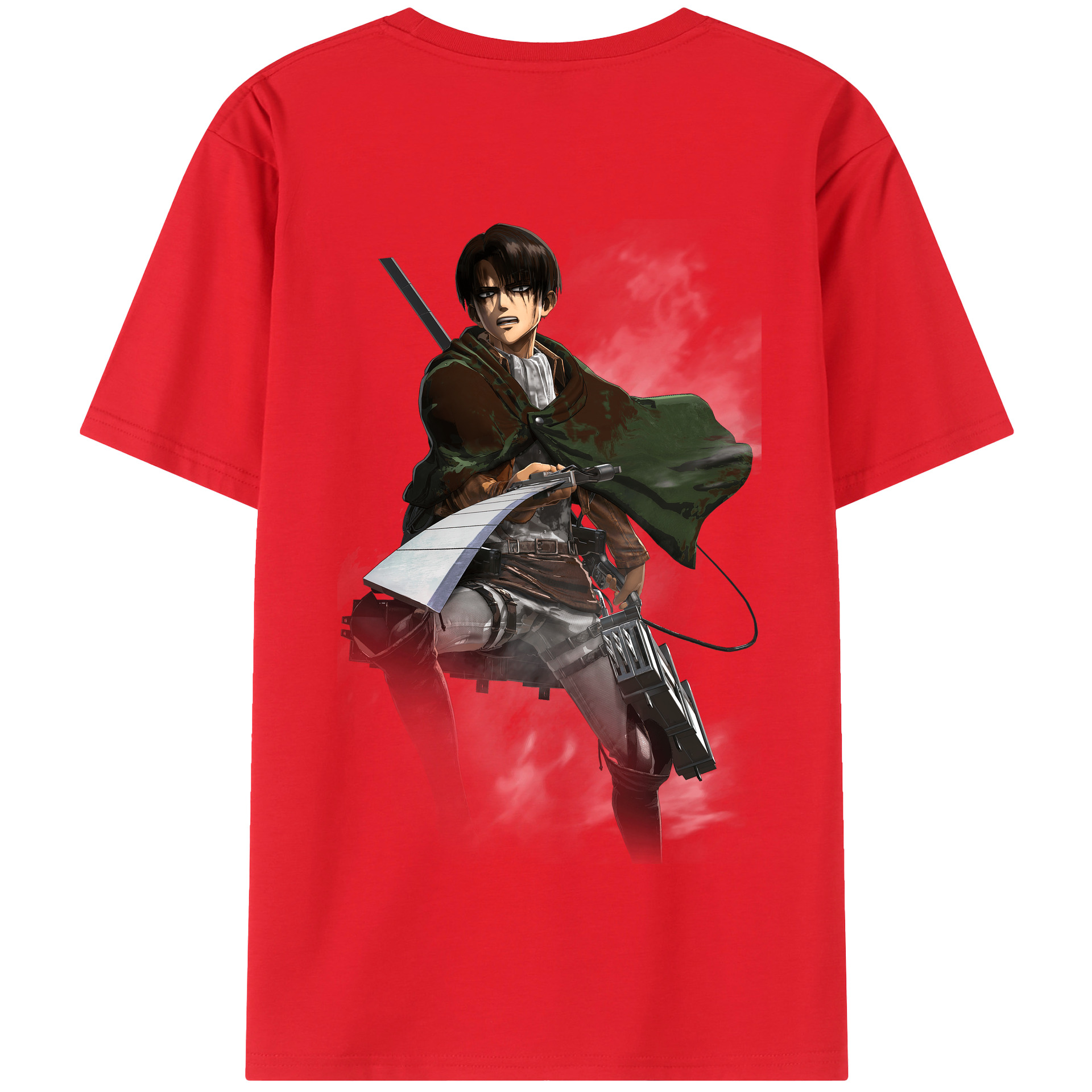 （画像用） 進撃の巨人 リヴァイ·アッカーマン Attack on Titan Levi Ackerman 綿100％半袖Tシャツ（背面プリント）