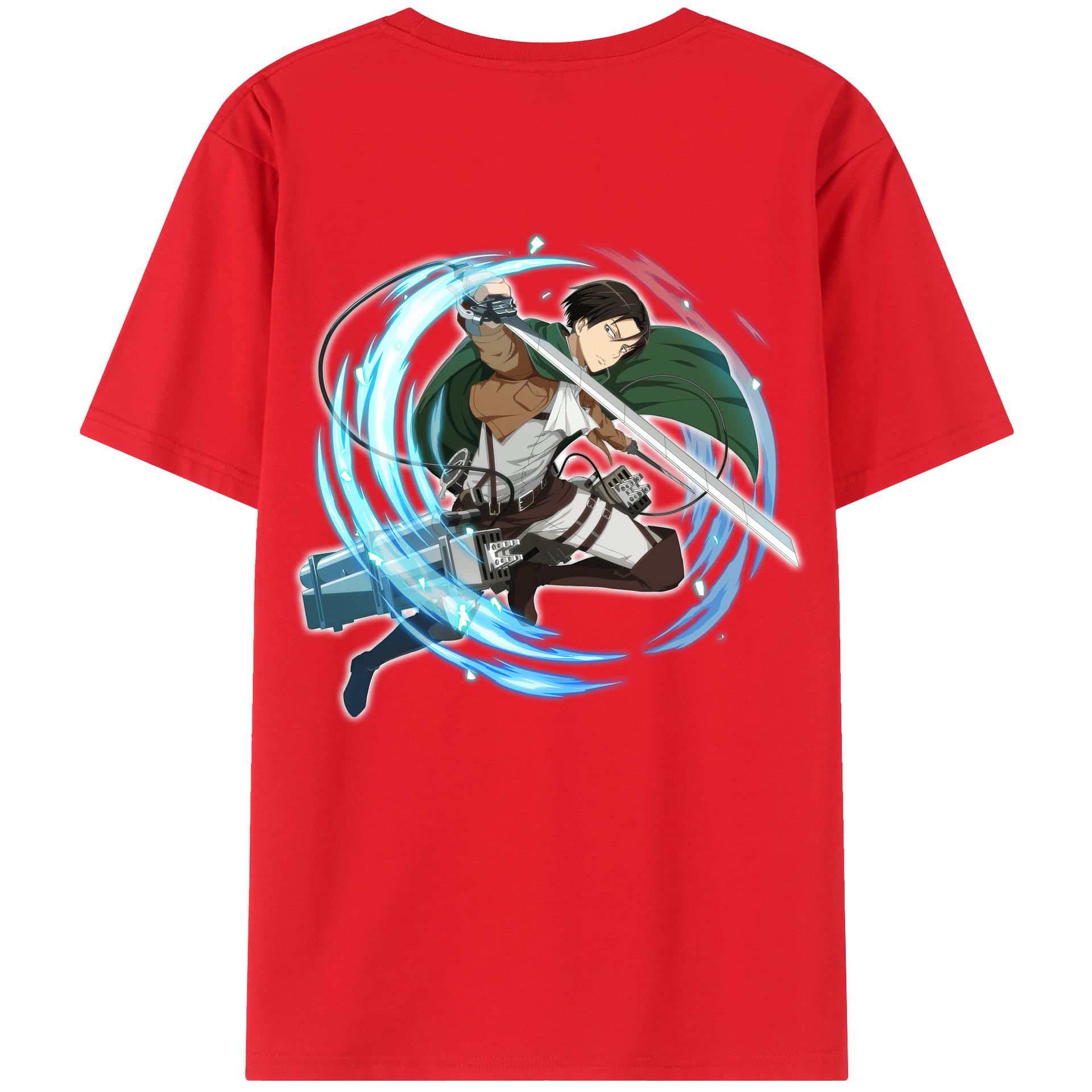 （画像用） 進撃の巨人 リヴァイ·アッカーマン Attack on Titan Levi Ackerman 綿100％半袖Tシャツ（背面プリント）