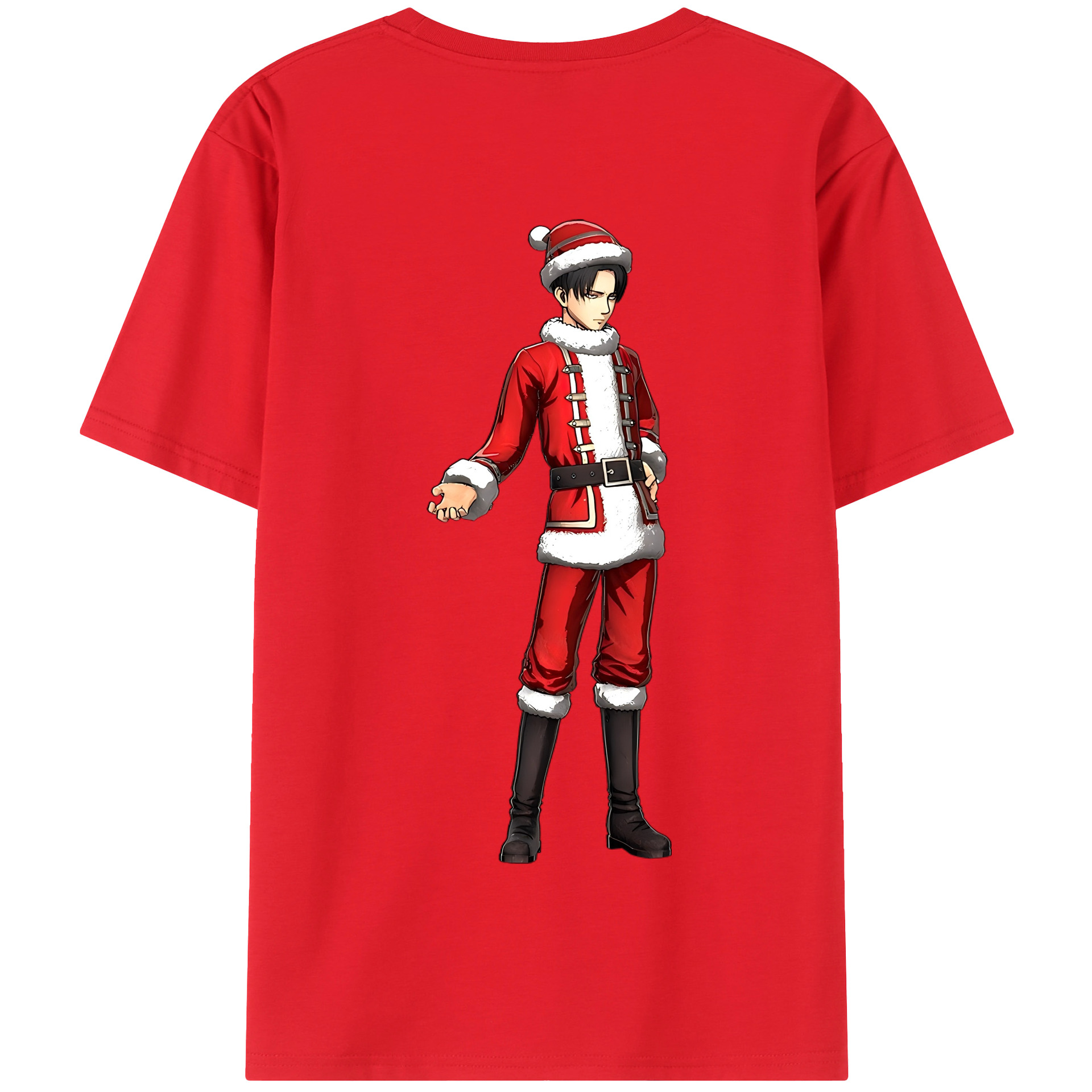 （画像用） 進撃の巨人 リヴァイ·アッカーマン Attack on Titan Levi Ackerman 綿100％半袖Tシャツ（背面プリント）
