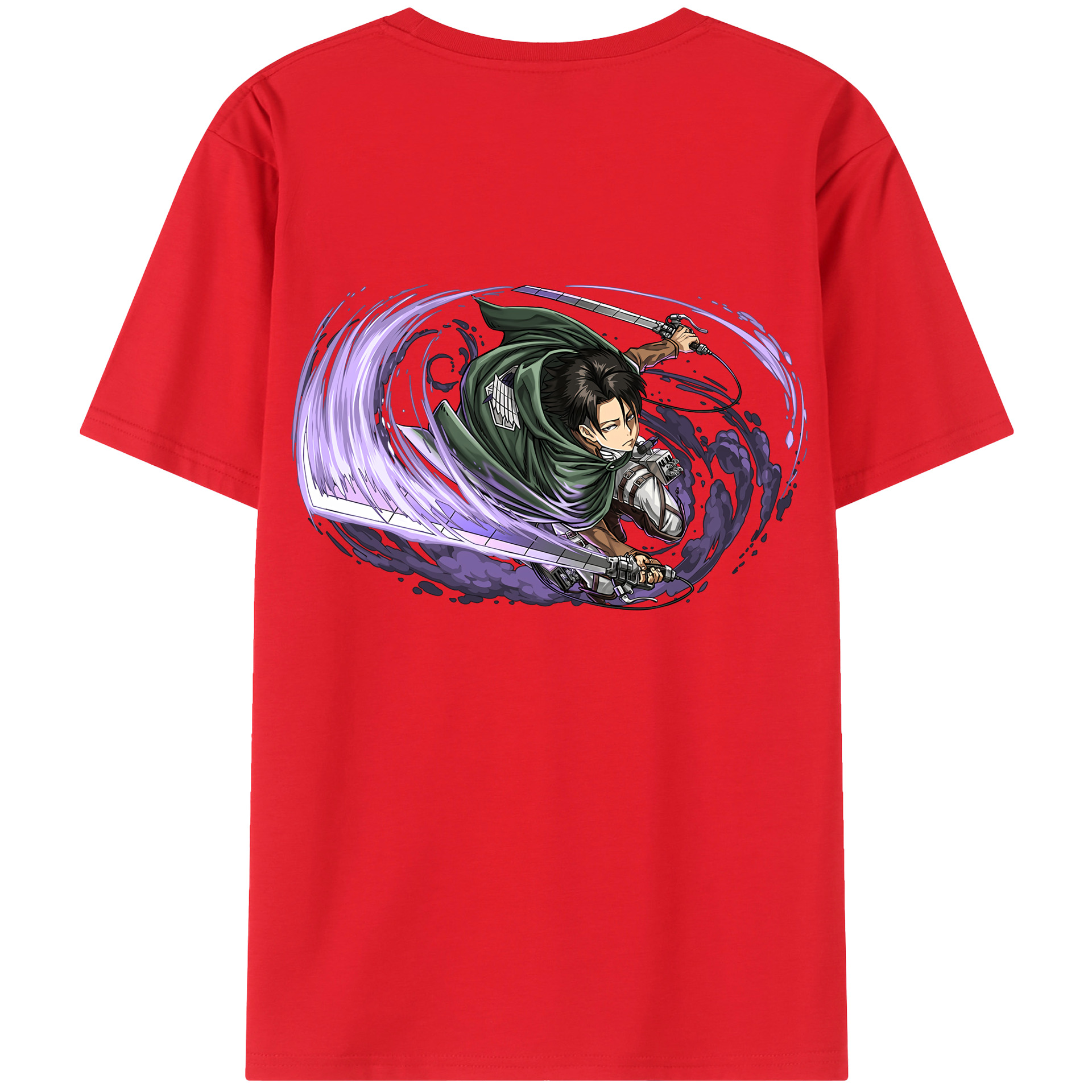 （画像用） 進撃の巨人 リヴァイ·アッカーマン Attack on Titan Levi Ackerman 綿100％半袖Tシャツ（背面プリント）