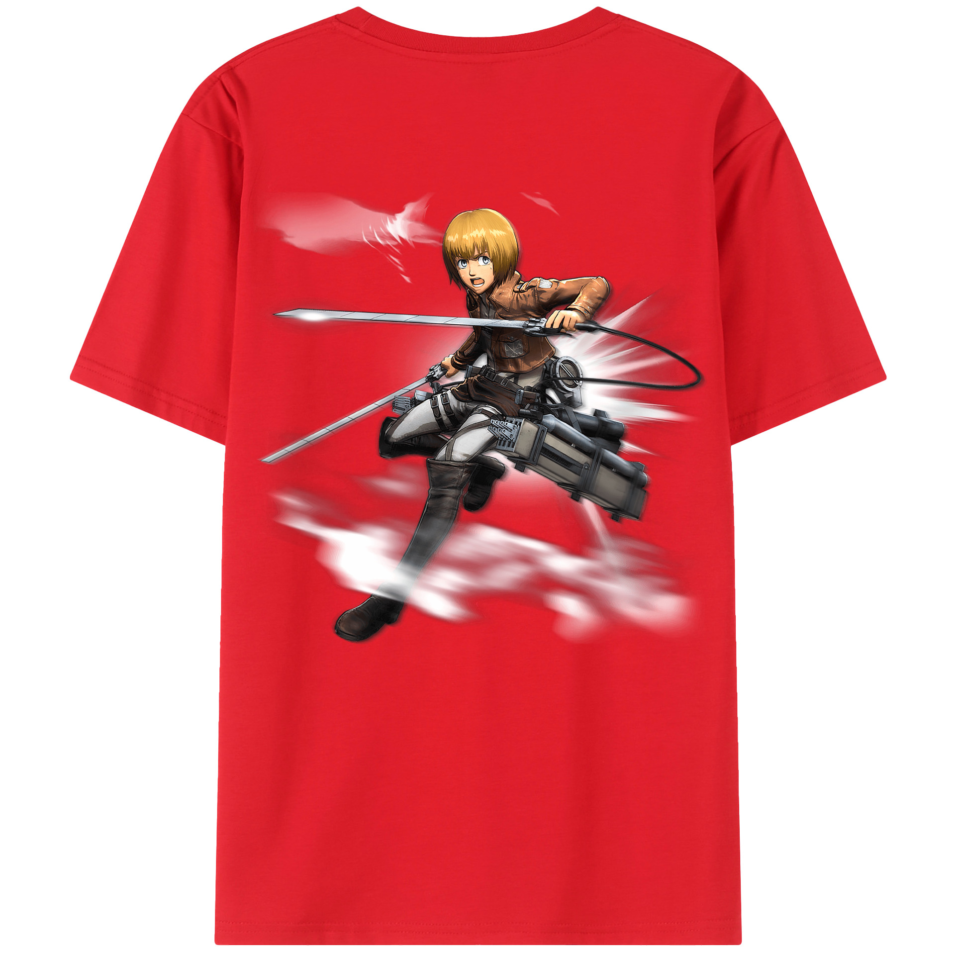（画像用） 進撃の巨人 アルミン·アルレルト Attack on Titan Armin Arlert 綿100％半袖Tシャツ（背面プリント）