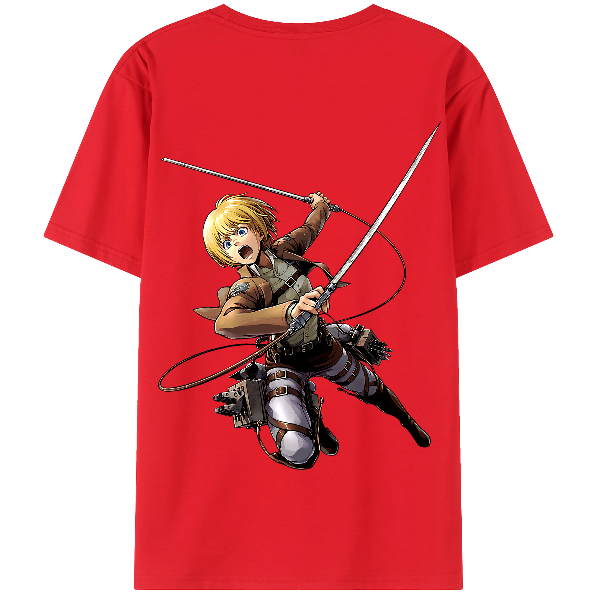 （画像用） 進撃の巨人 アルミン·アルレルト Attack on Titan Armin Arlert 綿100％半袖Tシャツ（背面プリント）