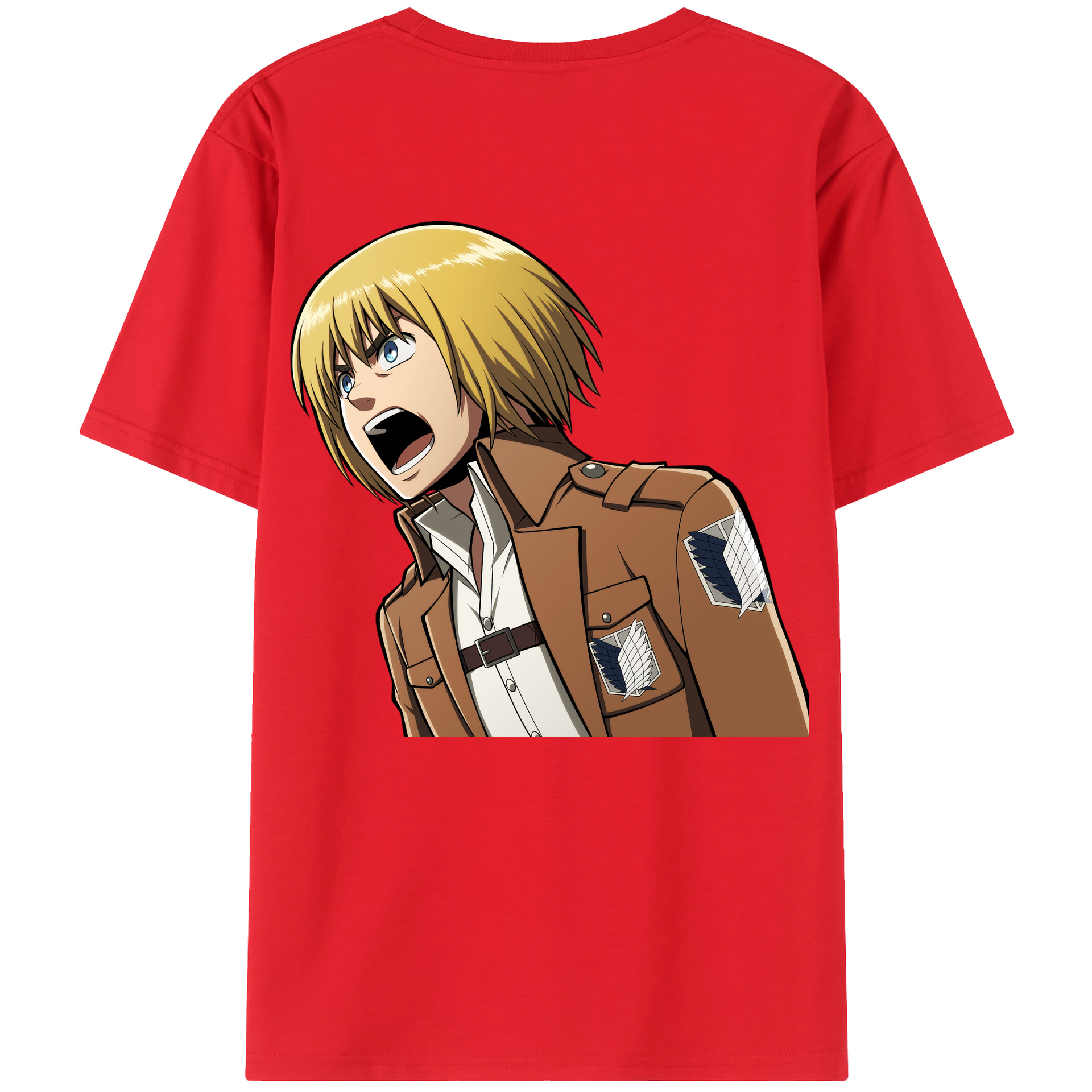 （画像用） 進撃の巨人 アルミン·アルレルト Attack on Titan Armin Arlert 綿100％半袖Tシャツ（背面プリント）