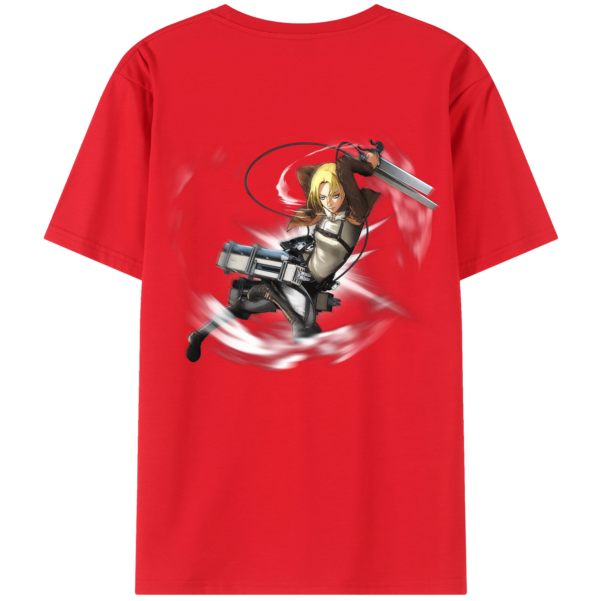（画像用） 進撃の巨人 アニ・レオンハート Attack on Titan Annie Leonhart 綿100％半袖Tシャツ（背面プリント）
