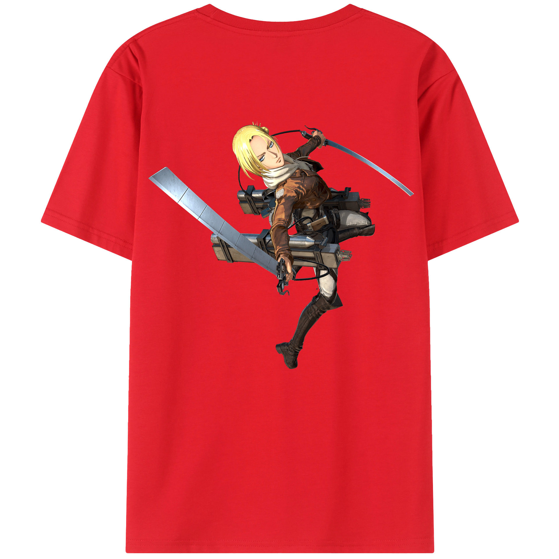 （画像用） 進撃の巨人 アニ・レオンハート Attack on Titan Annie Leonhart 綿100％半袖Tシャツ（背面プリント）