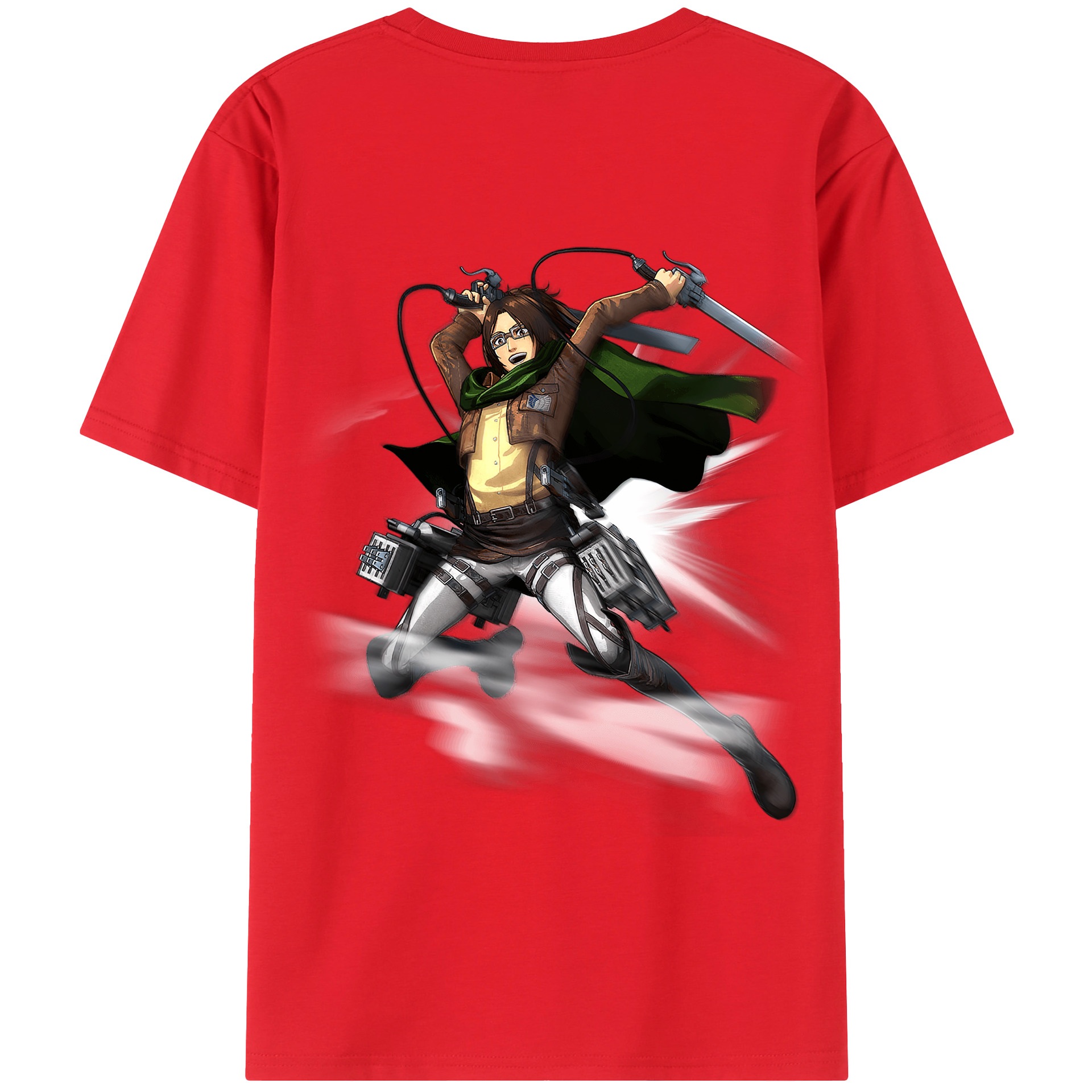 （画像用） 進撃の巨人 ハンジ·ゾエ Attack on Titan Hanji Zoe 綿100％半袖Tシャツ（背面プリント）