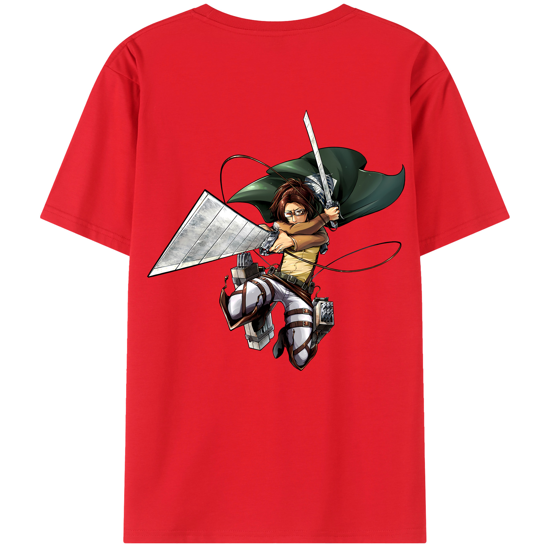 （画像用） 進撃の巨人 ハンジ·ゾエ Attack on Titan Hanji Zoe 綿100％半袖Tシャツ（背面プリント）