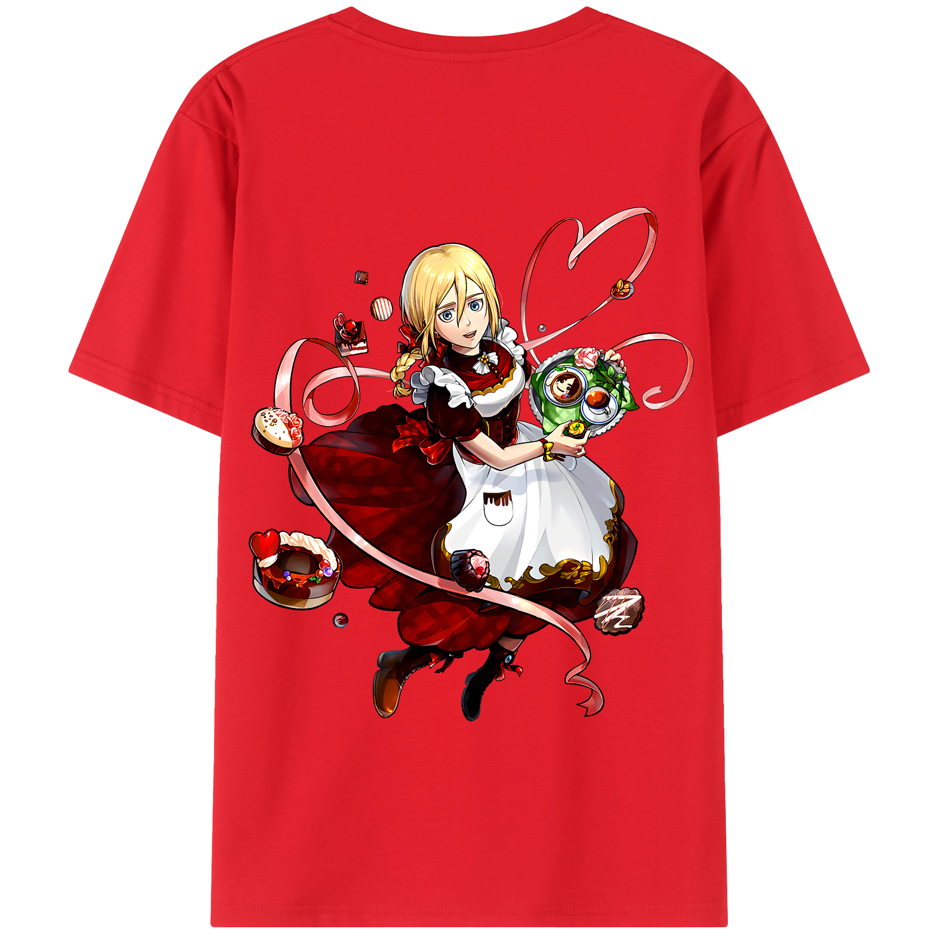 （画像用） 進撃の巨人 クリスタ·レンズ Attack on Titan Christa Lenz 綿100％半袖Tシャツ（背面プリント）