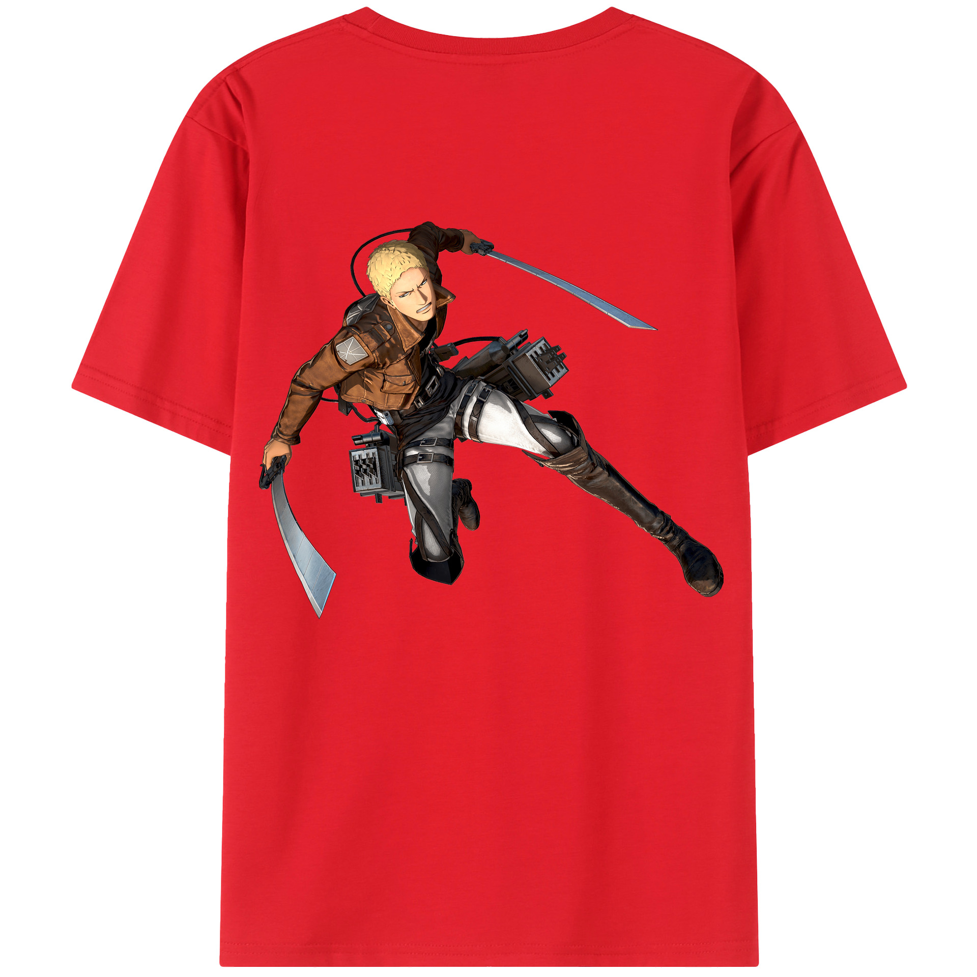 （画像用） 進撃の巨人 ライナー・ブラウン Attack on Titan Reiner Braun 綿100％半袖Tシャツ（背面プリント）