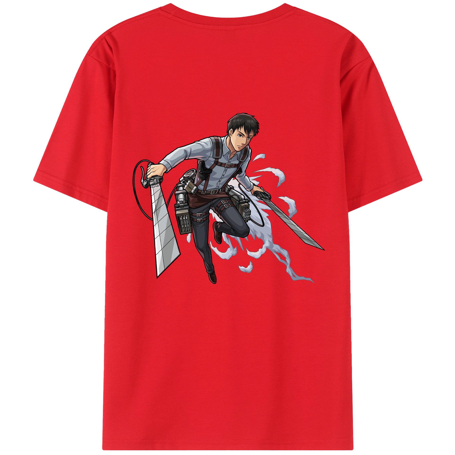 （画像用） 進撃の巨人 ベルトルト・フーバー Attack on Titan Bertholdt Hoover 綿100％半袖Tシャツ（背面プリント）