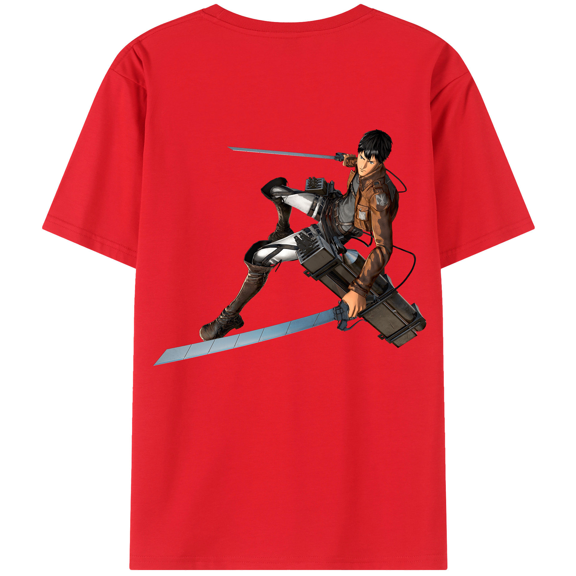 （画像用） 進撃の巨人 ベルトルト・フーバー Attack on Titan Bertholdt Hoover 綿100％半袖Tシャツ（背面プリント）