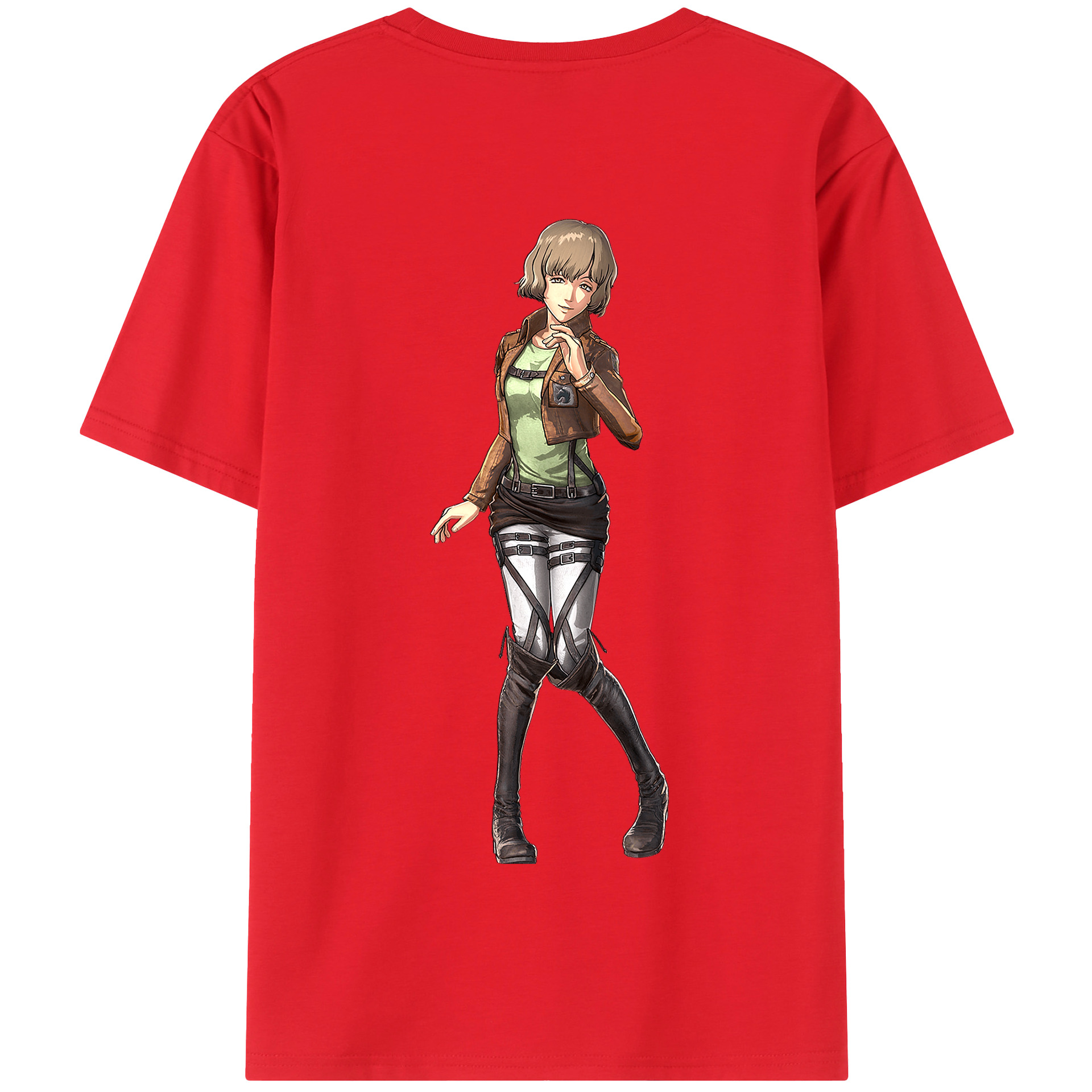（画像用） 進撃の巨人 ヒツチ Attack on Titan Hitch 綿100％半袖Tシャツ（背面プリント）