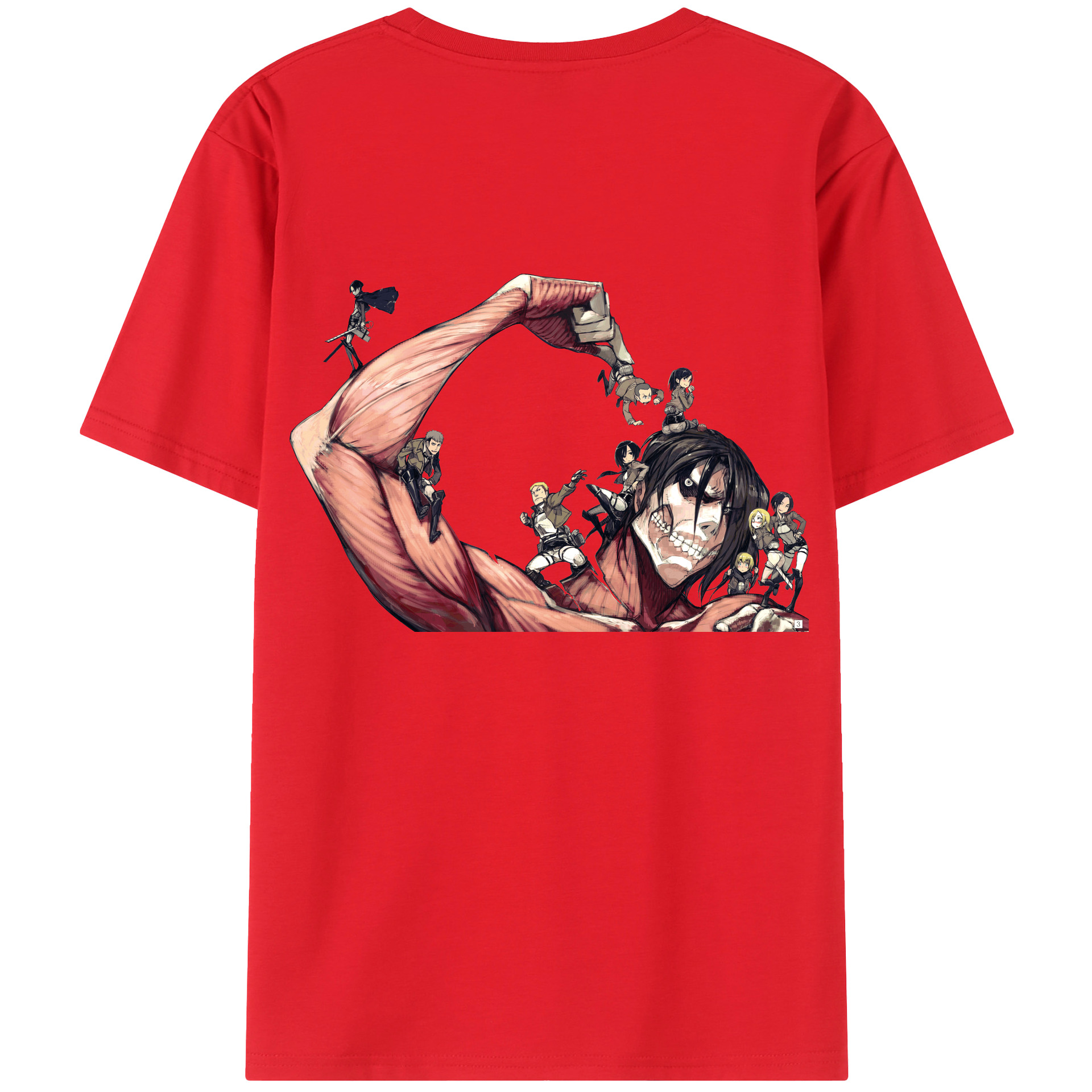 （画像用） 進撃の巨人 Attack on Titan 綿100％半袖Tシャツ（背面プリント）