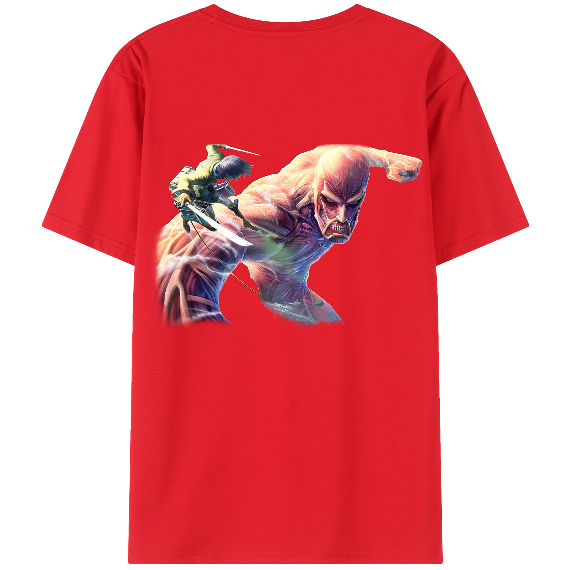 （画像用） 進撃の巨人 Attack on Titan 綿100％半袖Tシャツ（背面プリント）