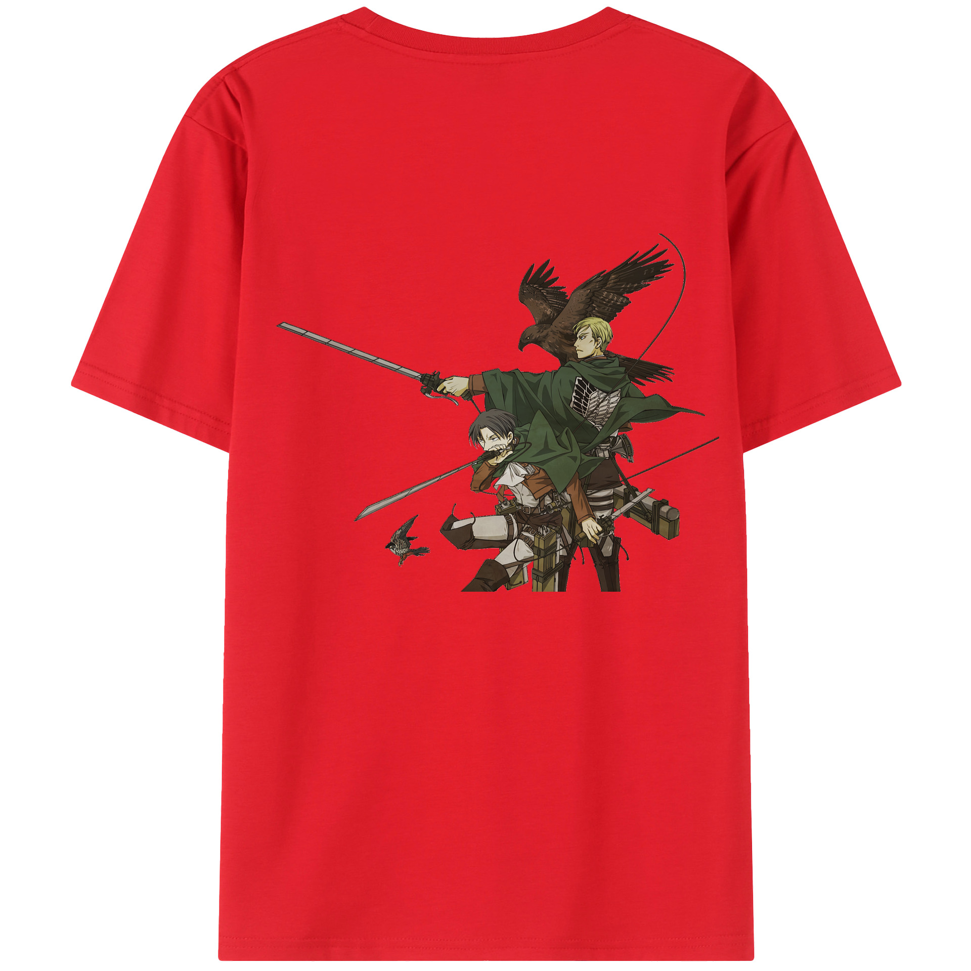 （画像用） 進撃の巨人 Attack on Titan 綿100％半袖Tシャツ（背面プリント）