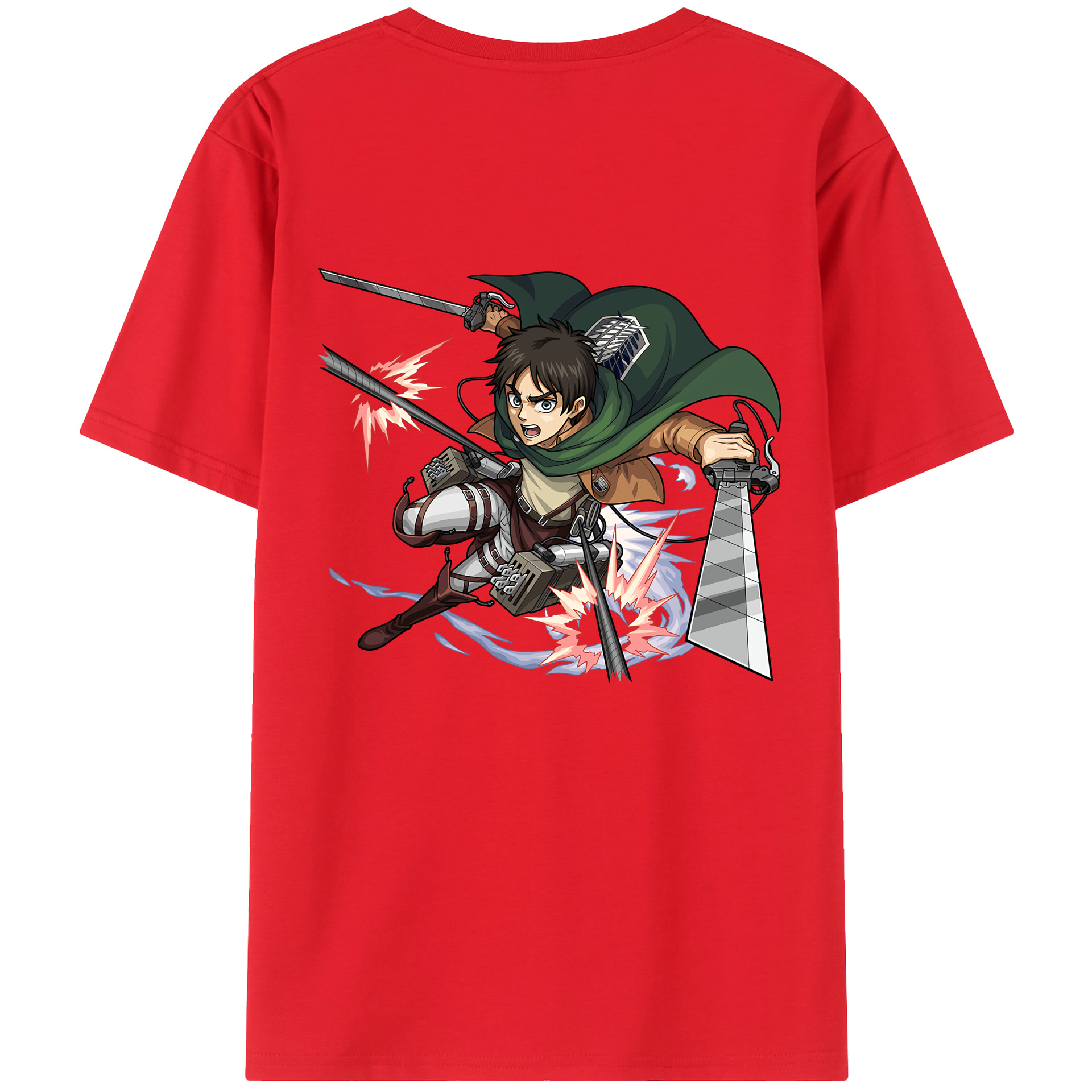 （画像用） 進撃の巨人 エレン･イェーガー Attack on Titan Eren Jäger 綿100％半袖Tシャツ（背面プリント）