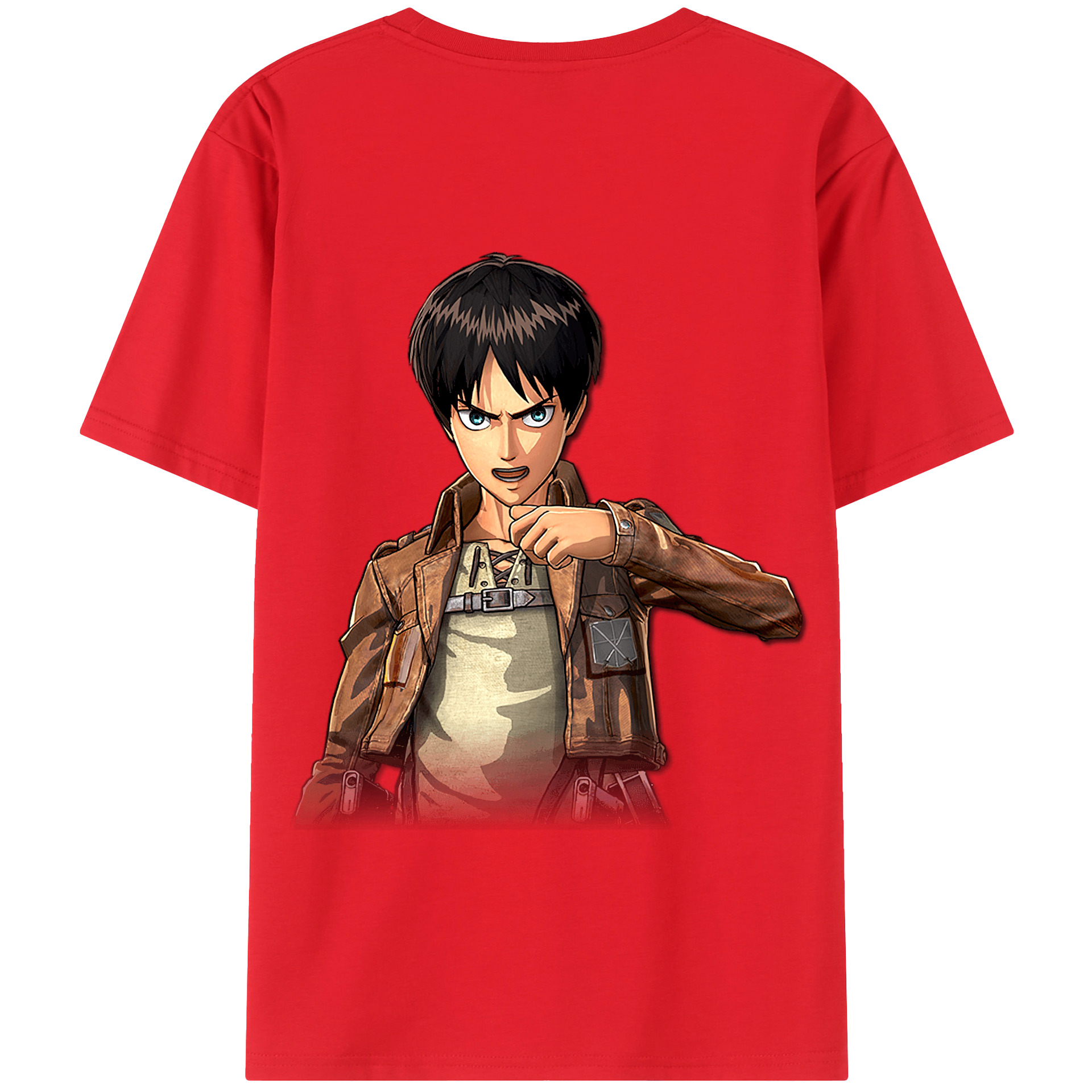 （画像用） 進撃の巨人 エレン･イェーガー Attack on Titan Eren Jäger 綿100％半袖Tシャツ（背面プリント）