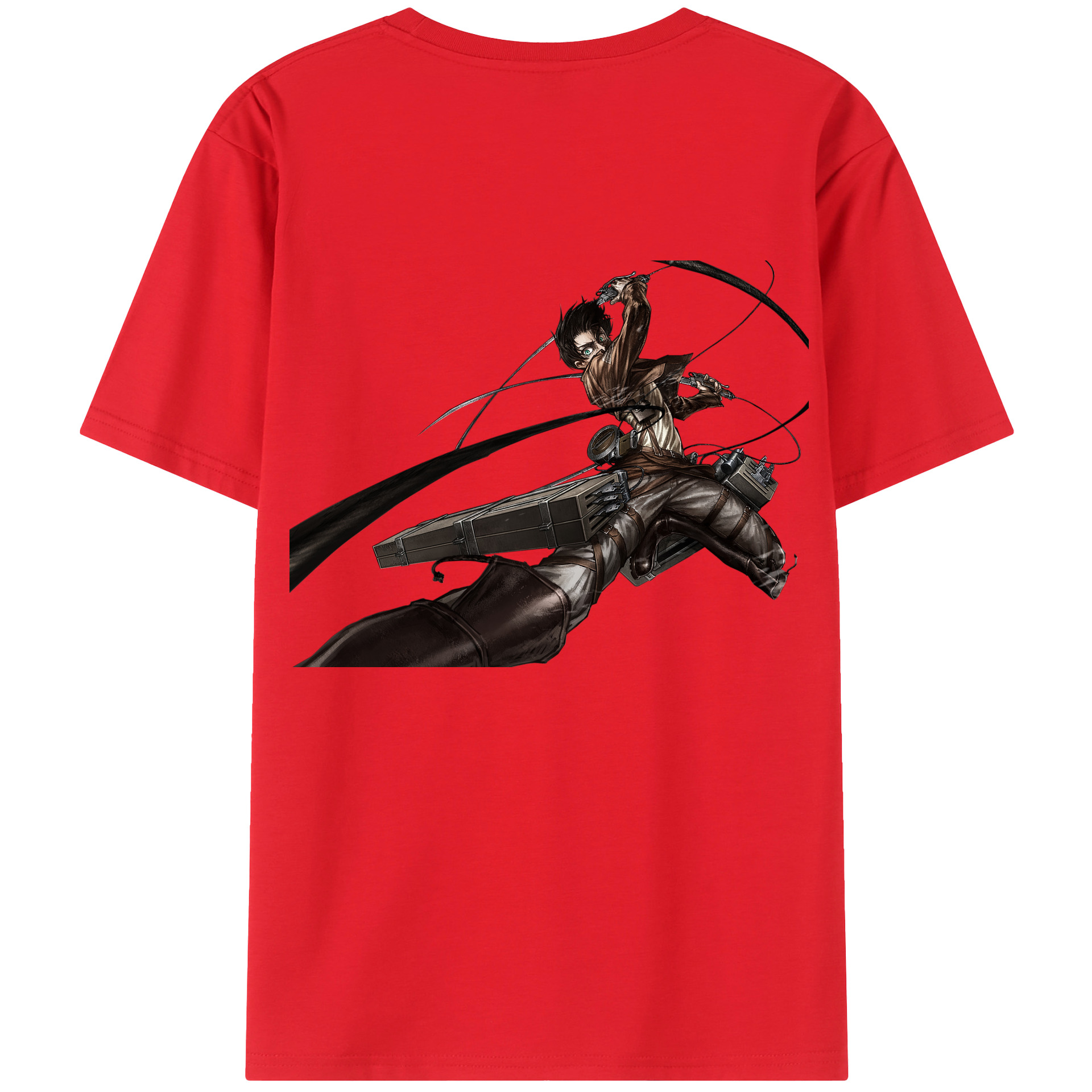 （画像用） 進撃の巨人 エレン･イェーガー Attack on Titan Eren Jäger 綿100％半袖Tシャツ（背面プリント）