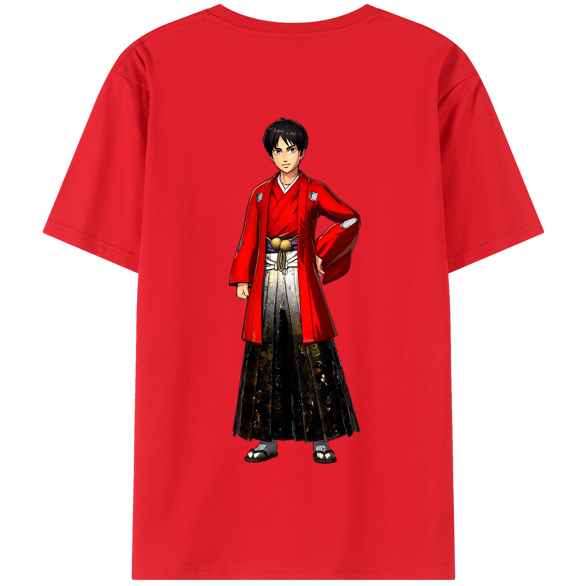 （画像用） 進撃の巨人 エレン･イェーガー Attack on Titan Eren Jäger 綿100％半袖Tシャツ（背面プリント）