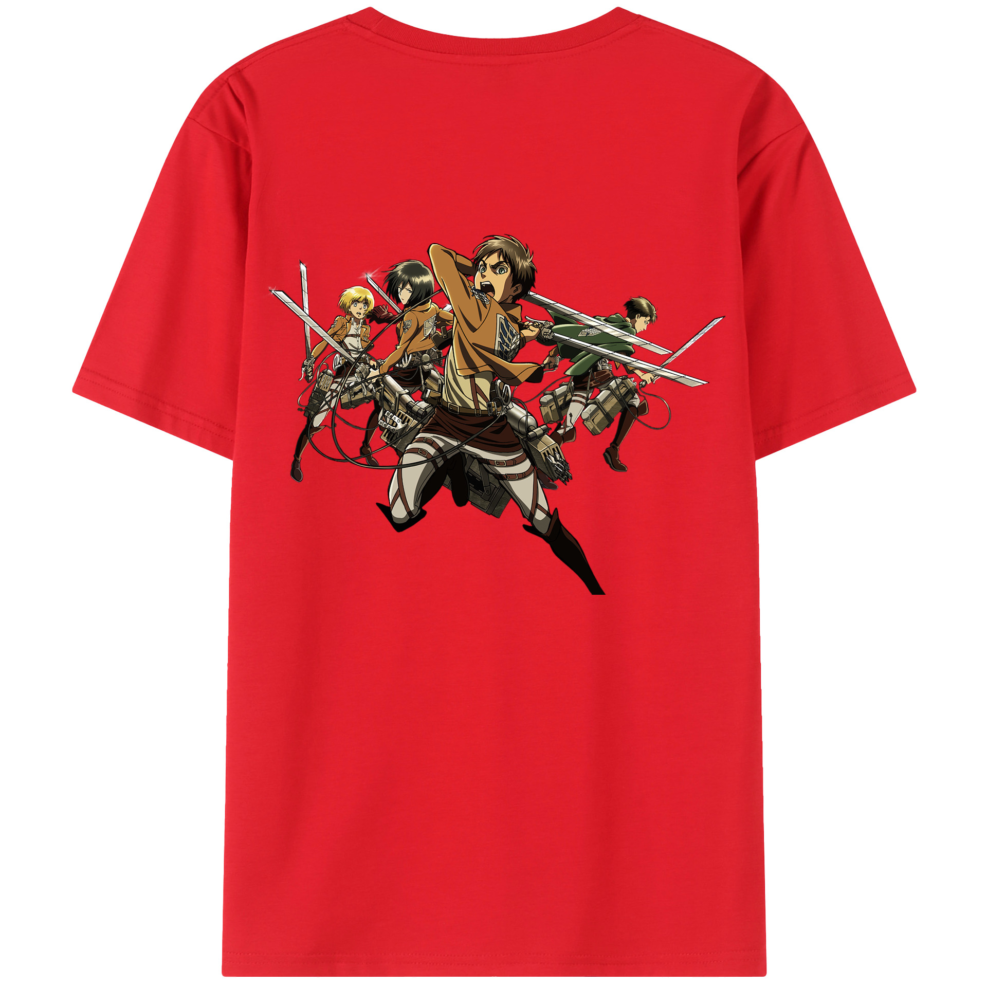 （画像用） 進撃の巨人 エレン･イェーガー Attack on Titan Eren Jäger 綿100％半袖Tシャツ（背面プリント）