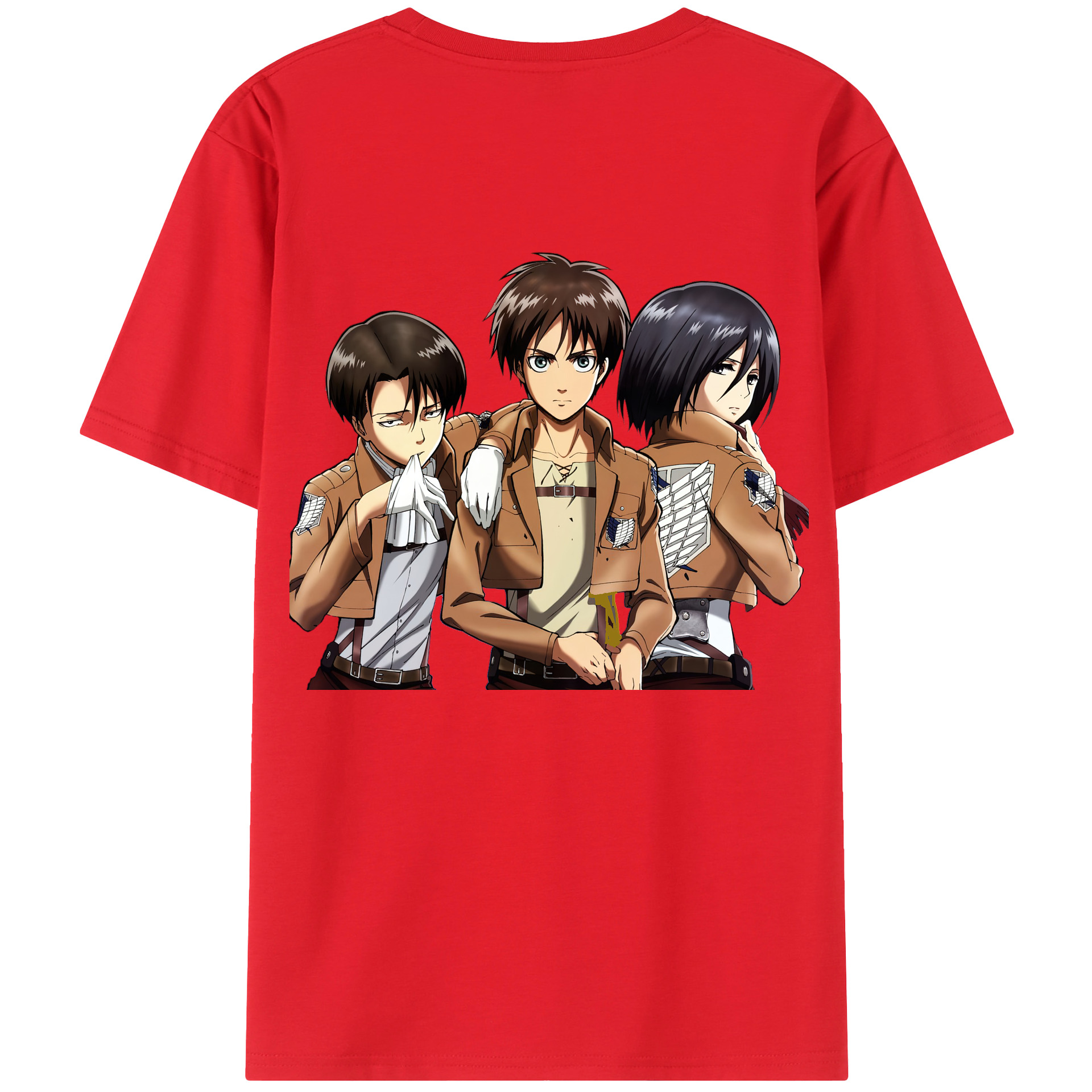 （画像用） 進撃の巨人 エレン･イェーガー Attack on Titan Eren Jäger 綿100％半袖Tシャツ（背面プリント）