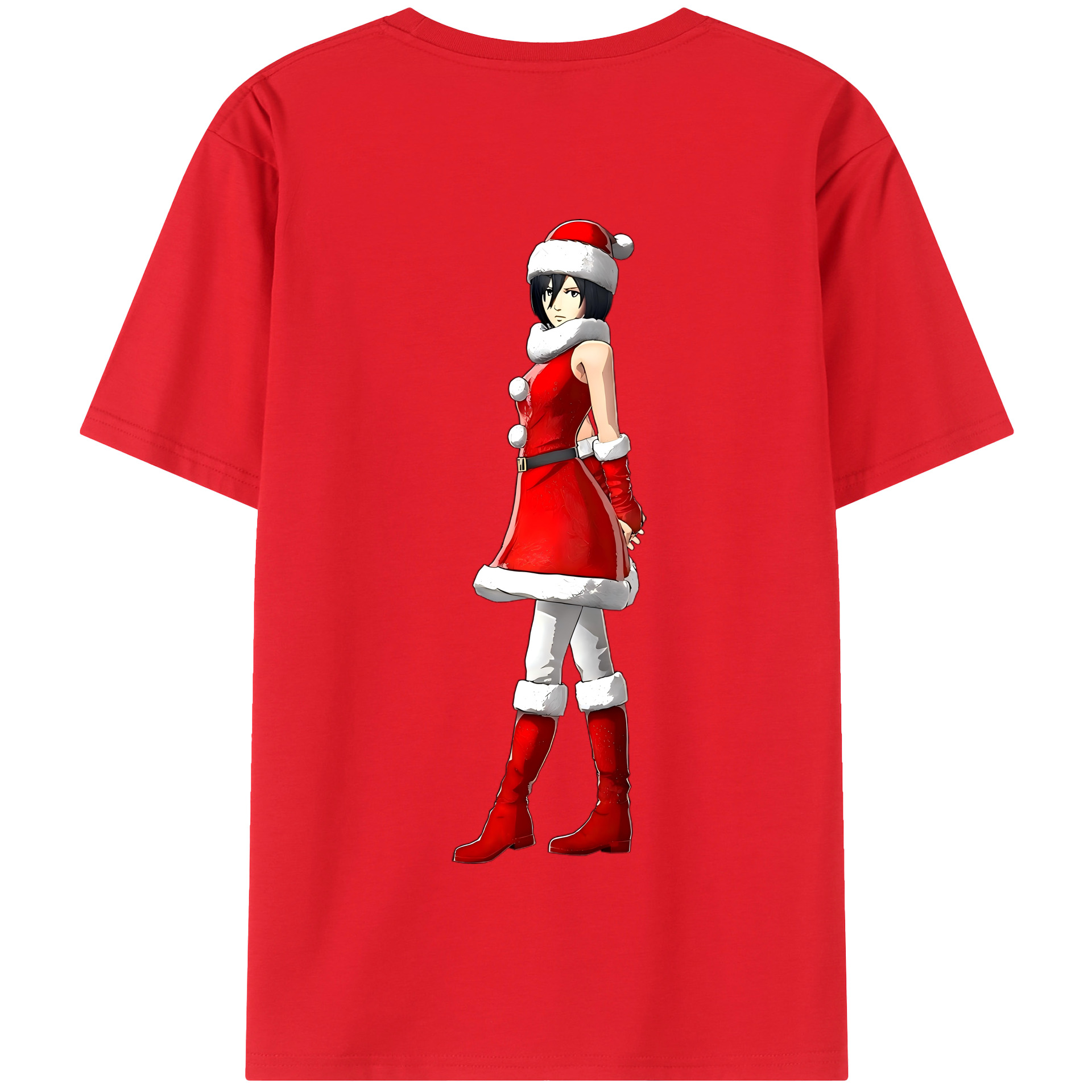 （画像用） 進撃の巨人 ミカサ·アッカーマン Attack on Titan Mikasa Ackerman 綿100％半袖Tシャツ（背面プリント）