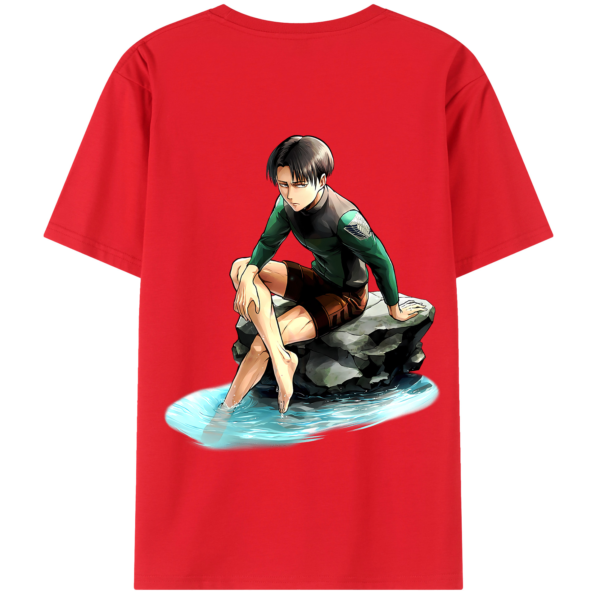 （画像用） 進撃の巨人 リヴァイ·アッカーマン Attack on Titan Levi Ackerman 綿100％半袖Tシャツ（背面プリント）
