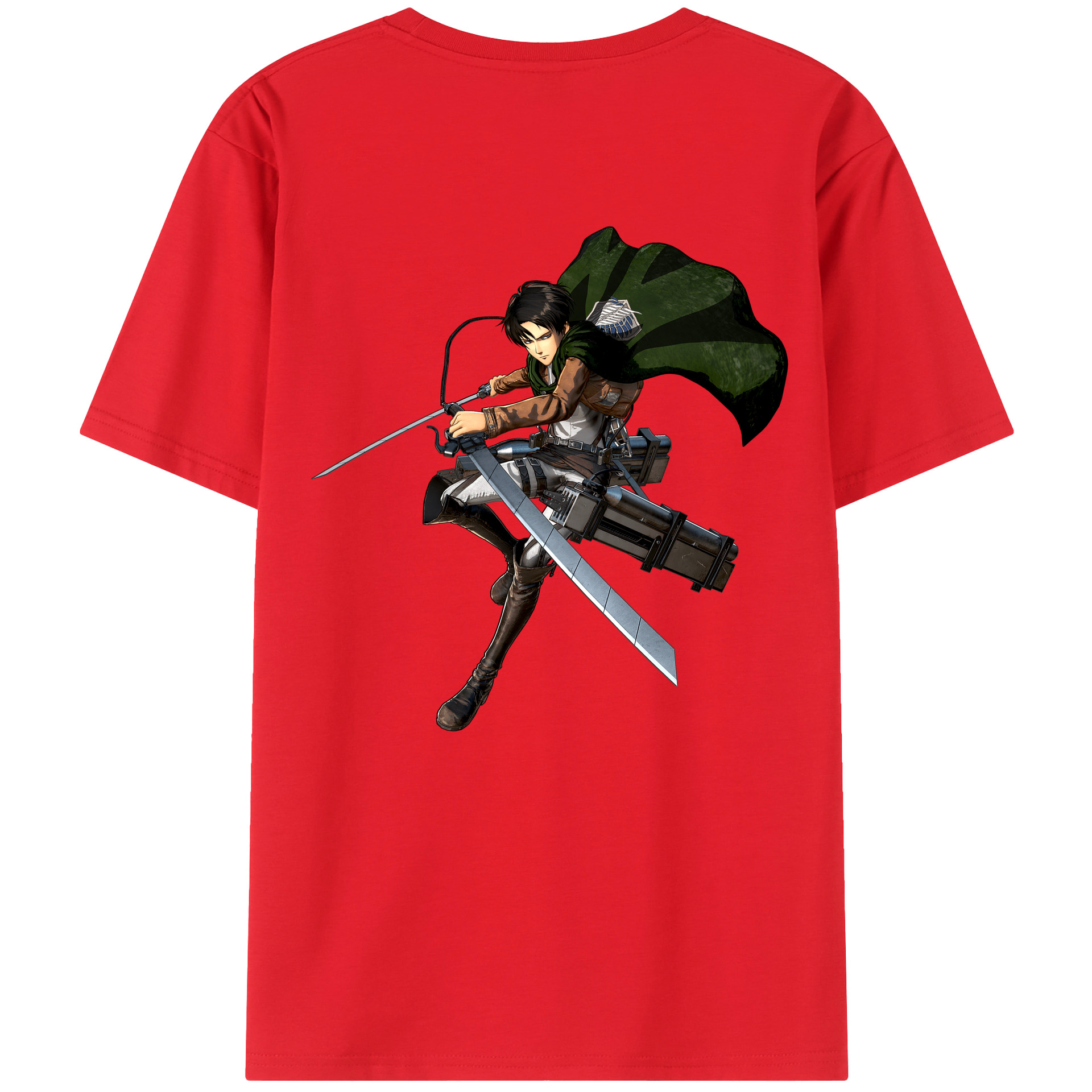 （画像用） 進撃の巨人 リヴァイ·アッカーマン Attack on Titan Levi Ackerman 綿100％半袖Tシャツ（背面プリント）