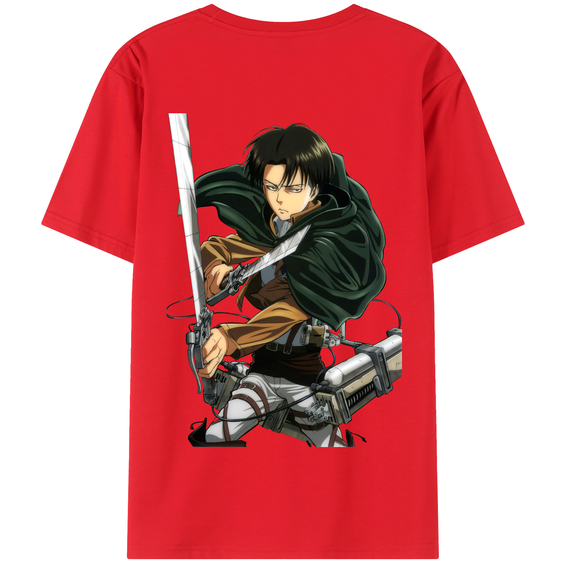 （画像用） 進撃の巨人 リヴァイ·アッカーマン Attack on Titan Levi Ackerman 綿100％半袖Tシャツ（背面プリント）