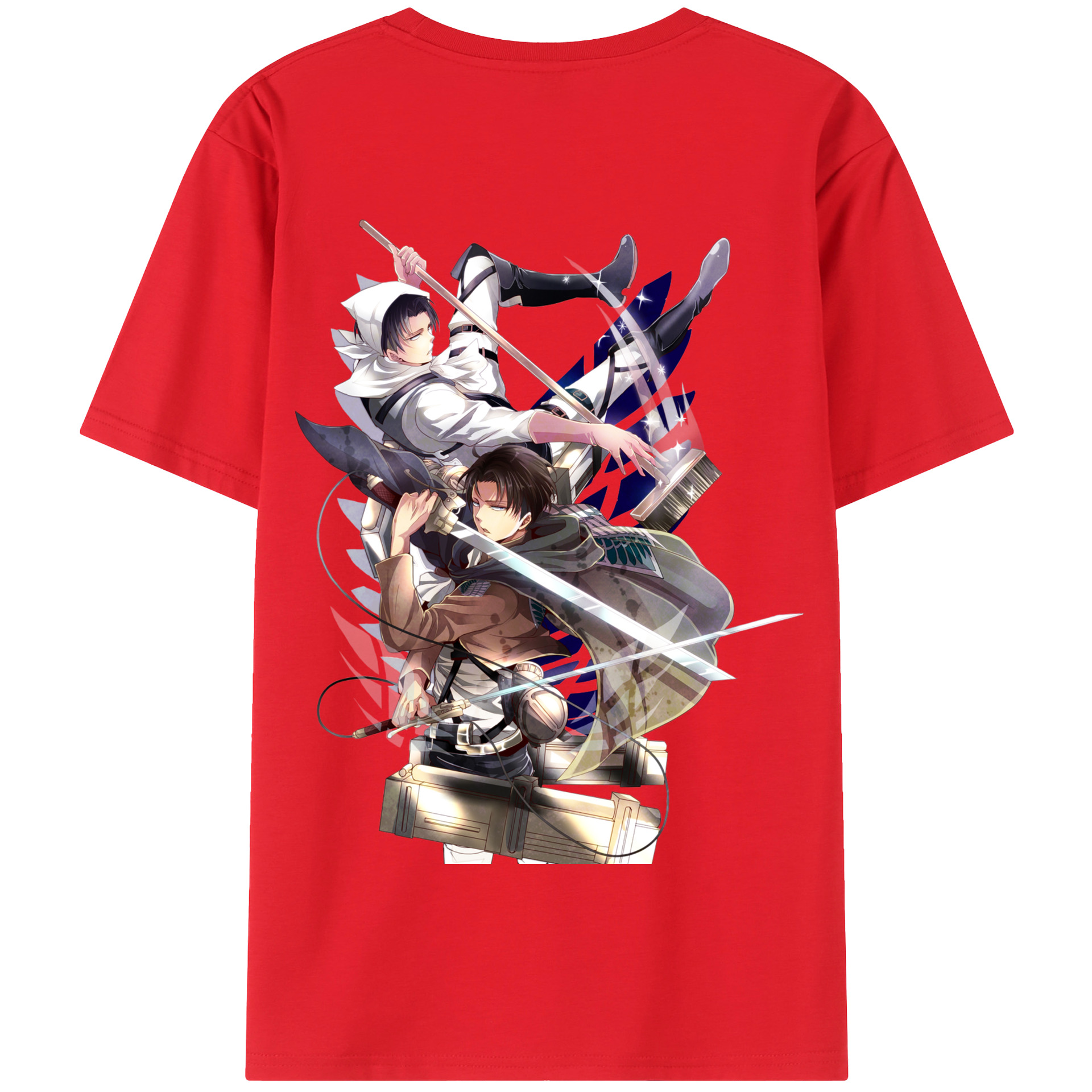 （画像用） 進撃の巨人 リヴァイ·アッカーマン Attack on Titan Levi Ackerman 綿100％半袖Tシャツ（背面プリント）