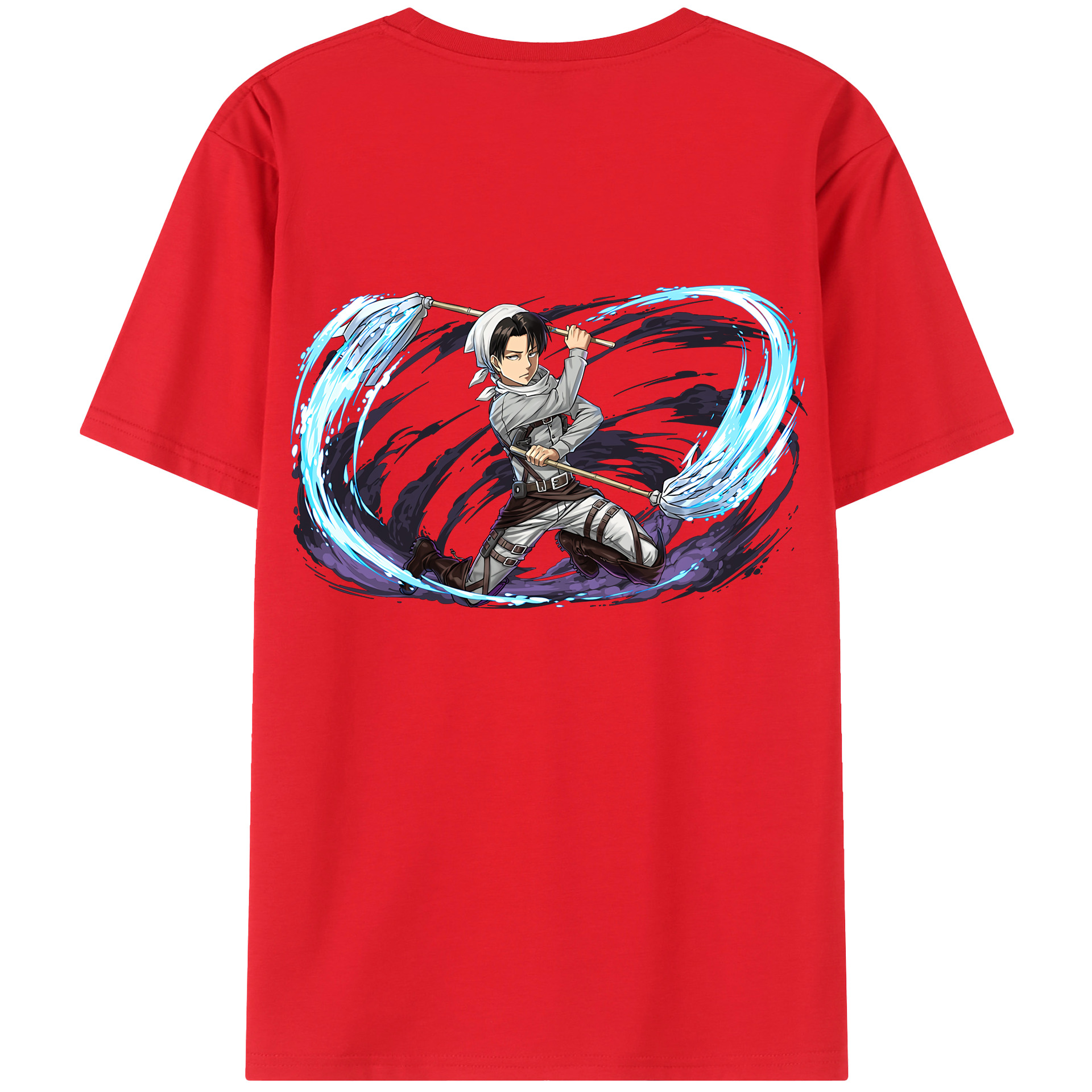 （画像用） 進撃の巨人 リヴァイ·アッカーマン Attack on Titan Levi Ackerman 綿100％半袖Tシャツ（背面プリント）
