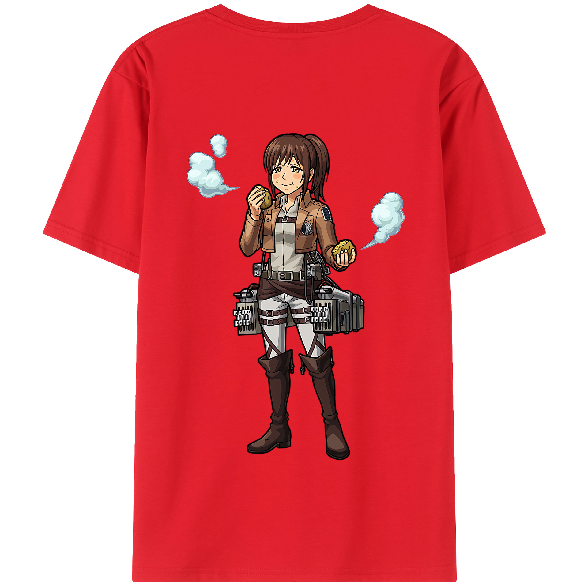 （画像用） 進撃の巨人 サシャ·ブラウス Attack on Titan Sasha Blaus 綿100％半袖Tシャツ（背面プリント）