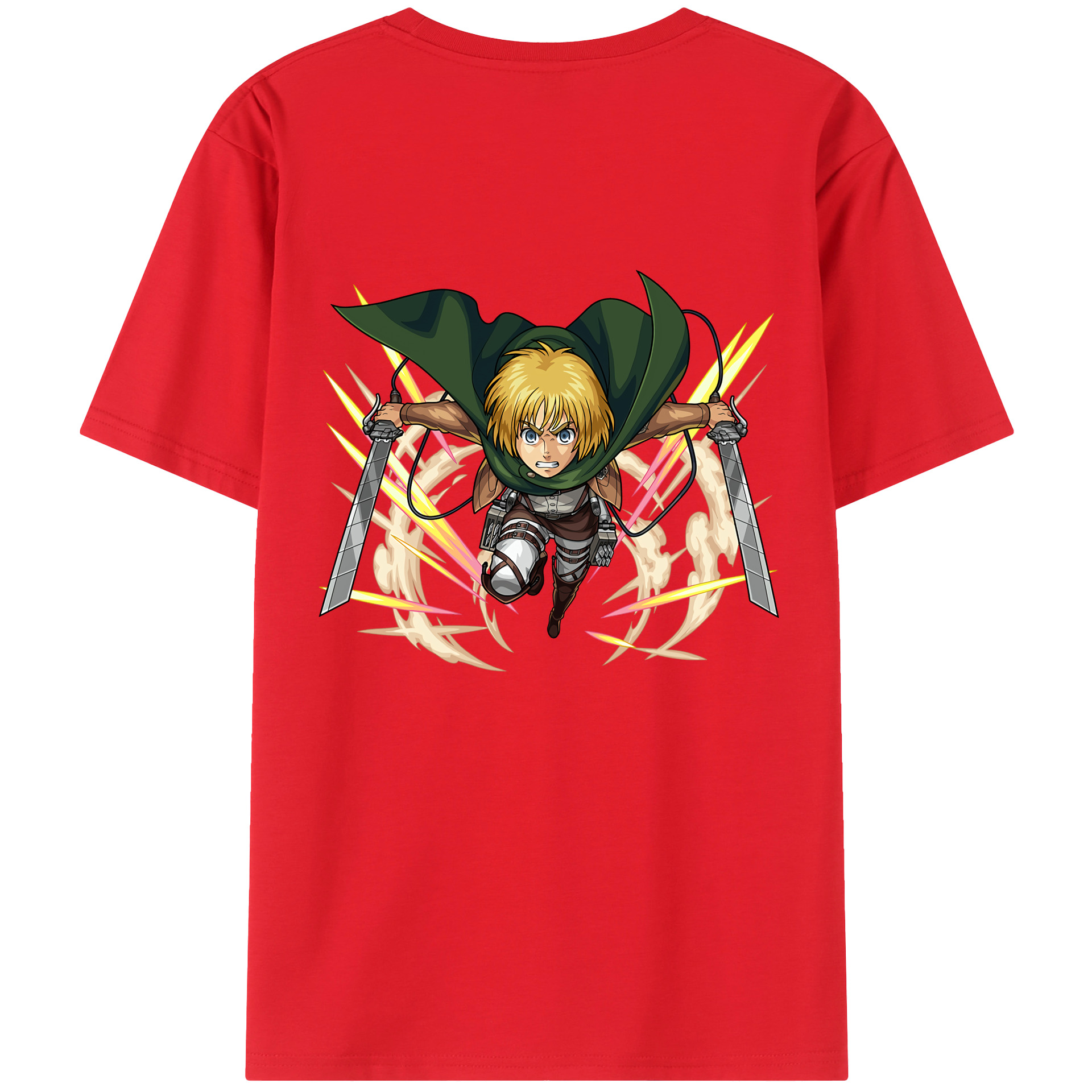 （画像用） 進撃の巨人 アルミン·アルレルト Attack on Titan Armin Arlert 綿100％半袖Tシャツ（背面プリント）