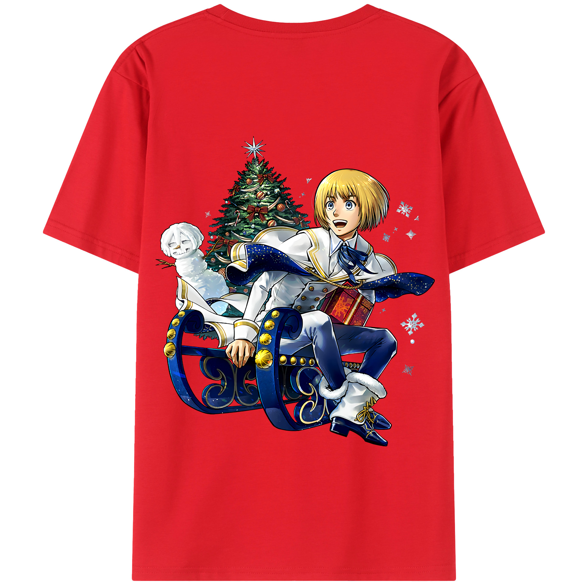 （画像用） 進撃の巨人 アルミン·アルレルト Attack on Titan Armin Arlert 綿100％半袖Tシャツ（背面プリント）