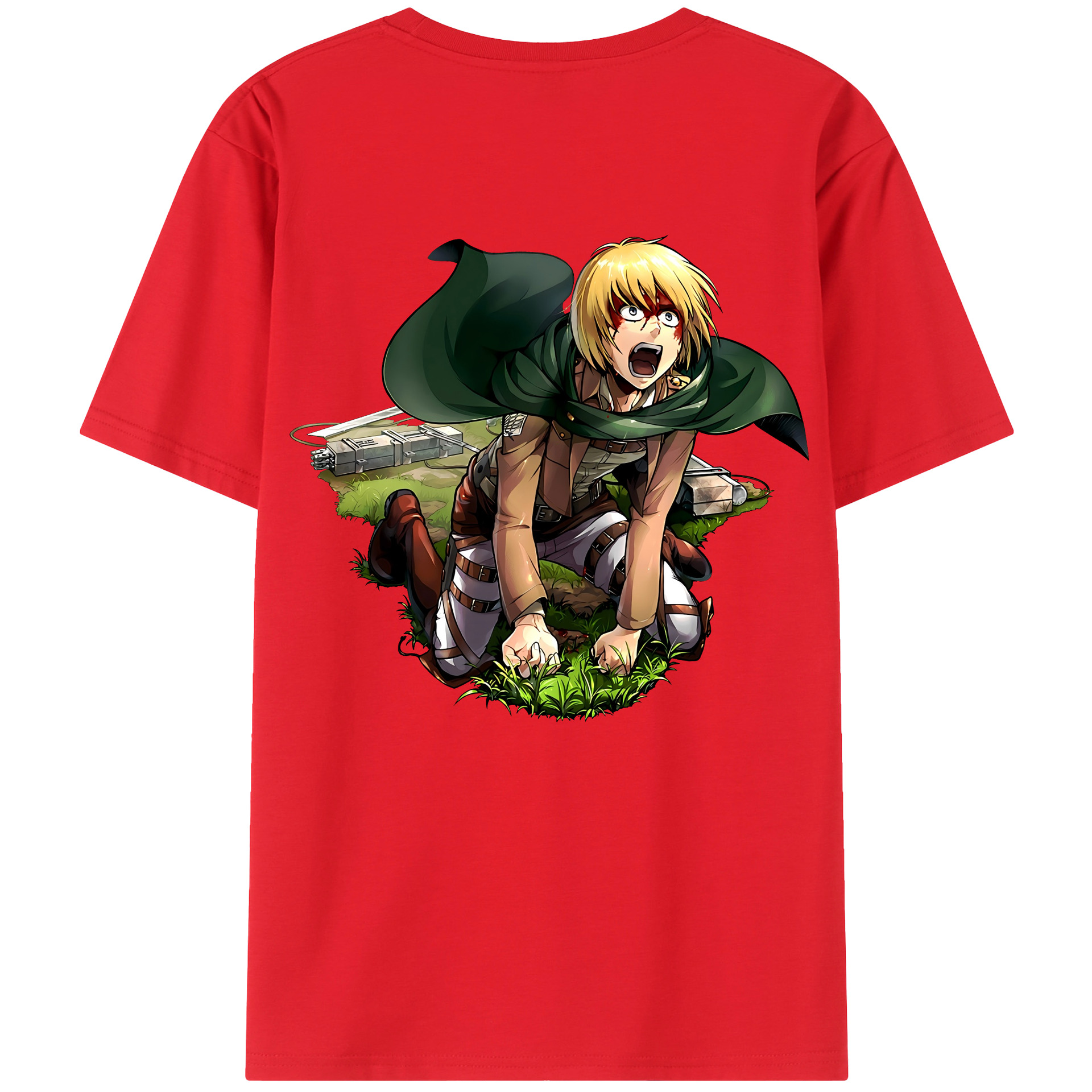 （画像用） 進撃の巨人 アルミン·アルレルト Attack on Titan Armin Arlert 綿100％半袖Tシャツ（背面プリント）