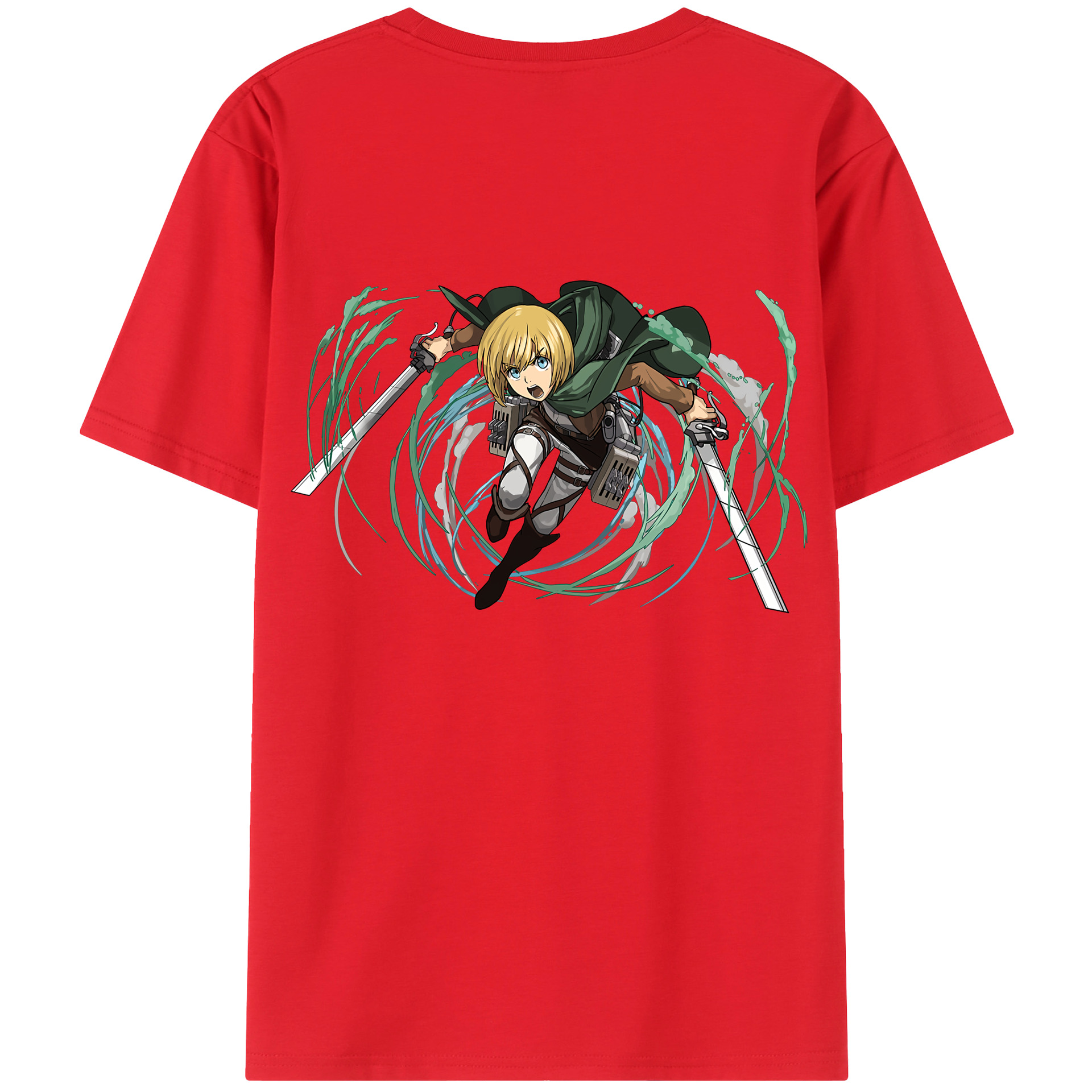 （画像用） 進撃の巨人 アルミン·アルレルト Attack on Titan Armin Arlert 綿100％半袖Tシャツ（背面プリント）