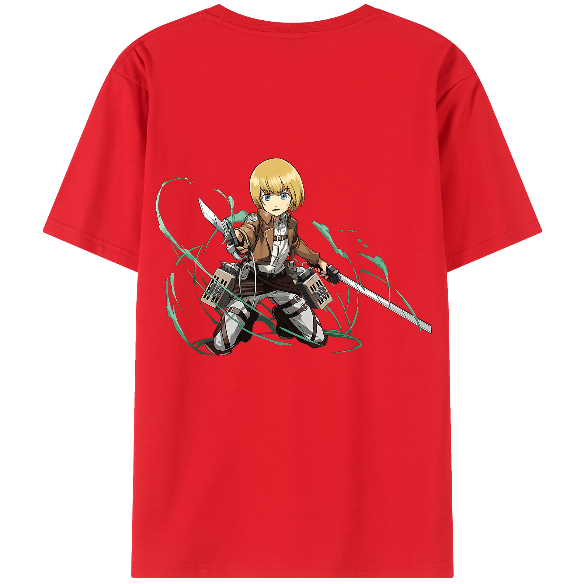 （画像用） 進撃の巨人 アルミン·アルレルト Attack on Titan Armin Arlert 綿100％半袖Tシャツ（背面プリント）