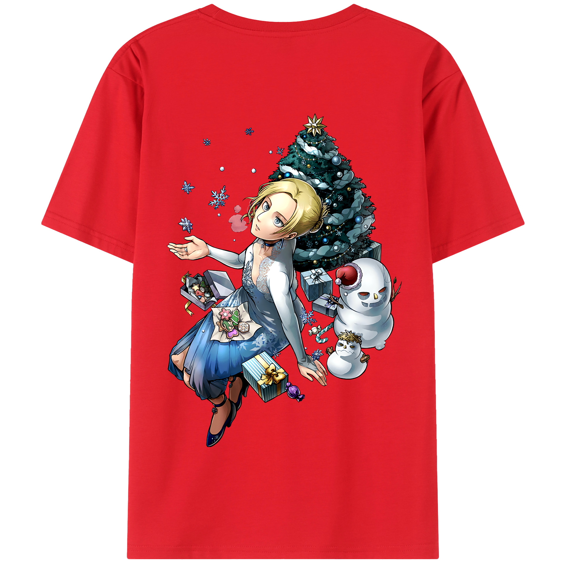 （画像用） 進撃の巨人 アニ・レオンハート Attack on Titan Annie Leonhart 綿100％半袖Tシャツ（背面プリント）