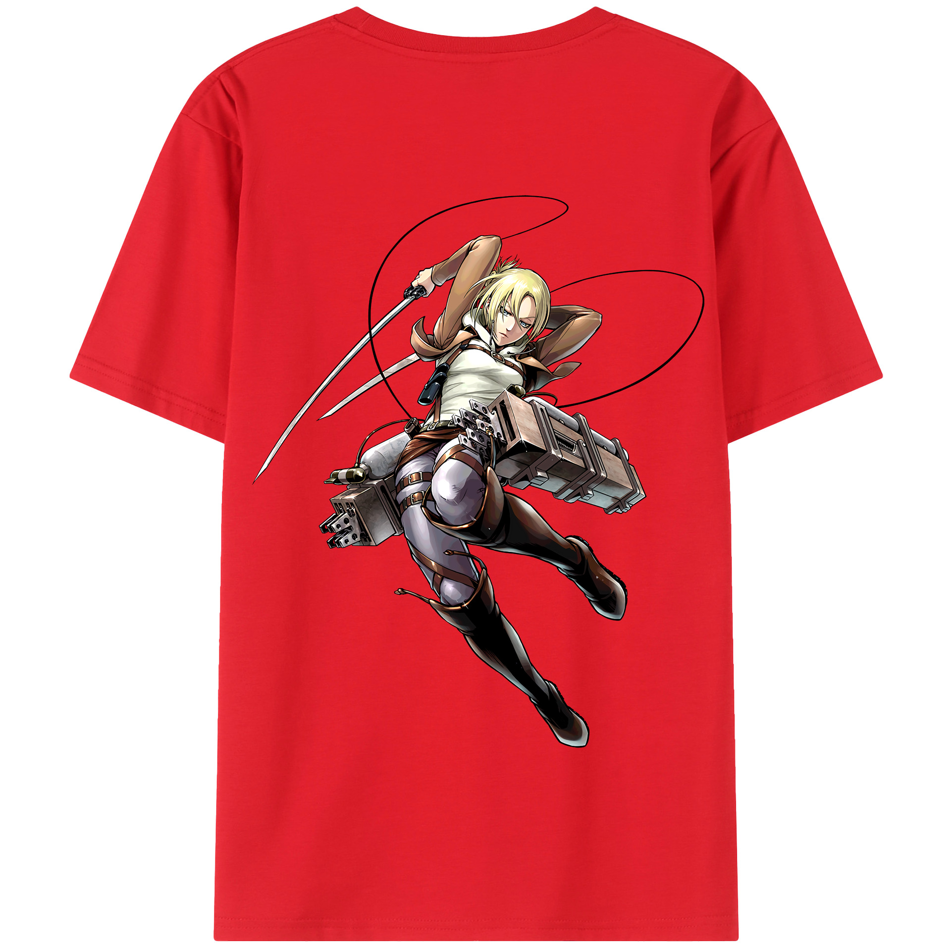 （画像用） 進撃の巨人 アニ・レオンハート Attack on Titan Annie Leonhart 綿100％半袖Tシャツ（背面プリント）